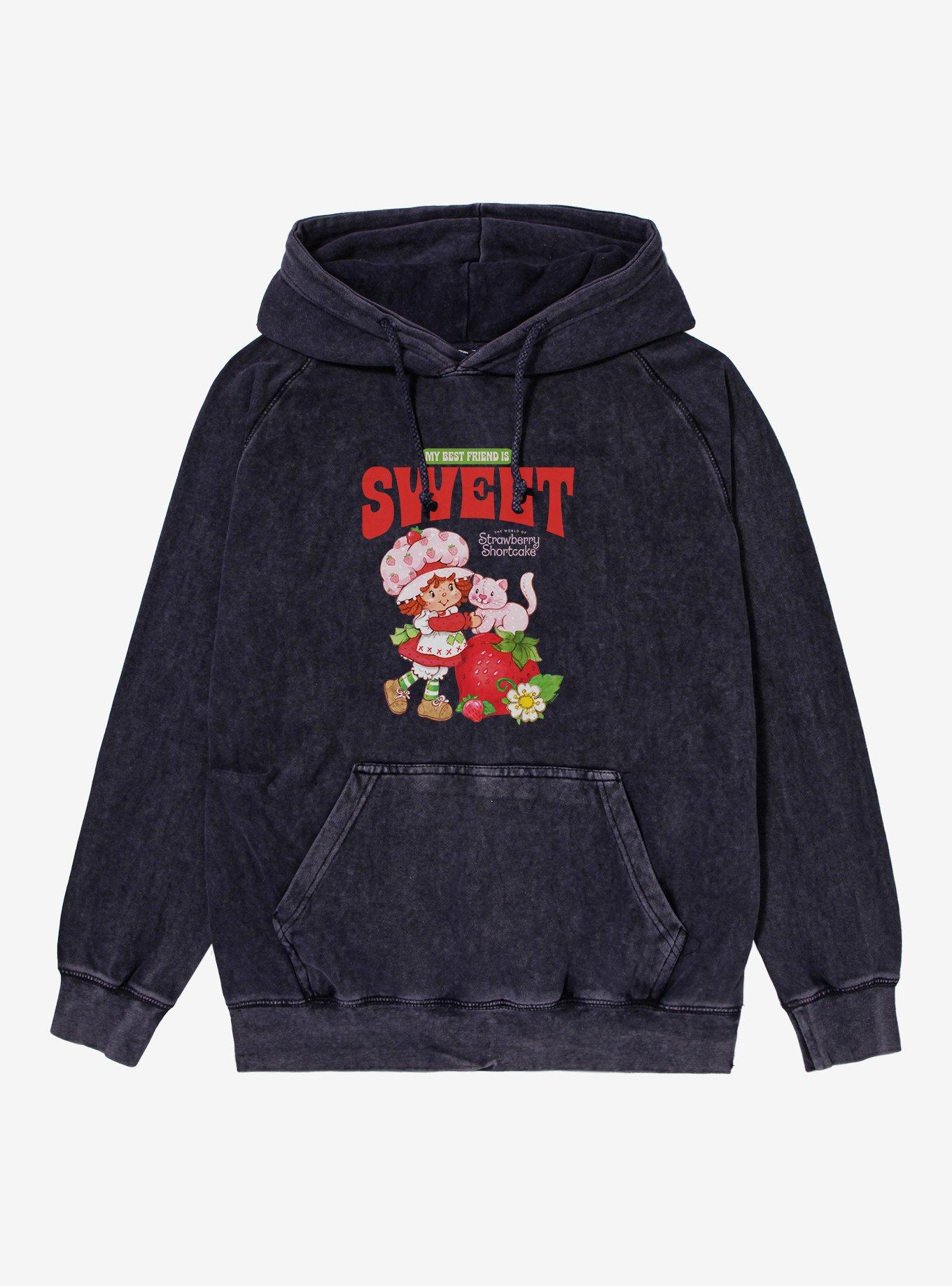 Strawberry Shortcake Vintage My Best Friend Is Sweet Mineral Wash Hoodie, VINTAGE BLACK, hi-res