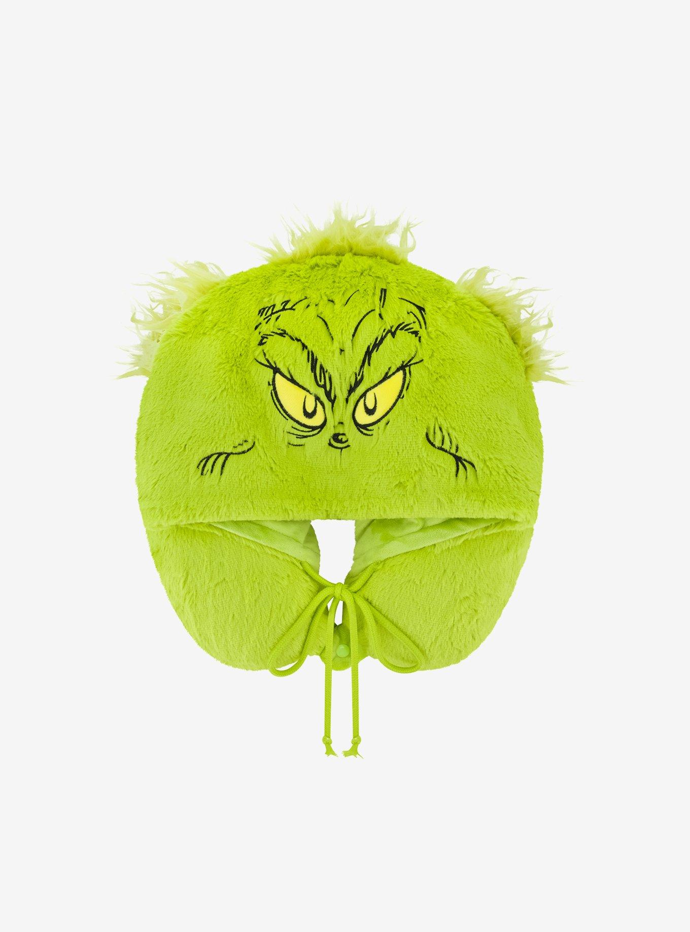 FUL The Grinch Face Hooded Fur Travel Neck Pillow, , hi-res