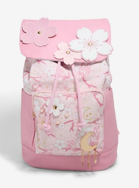 Pink Sakura Slouch Backpack | Hot Topic