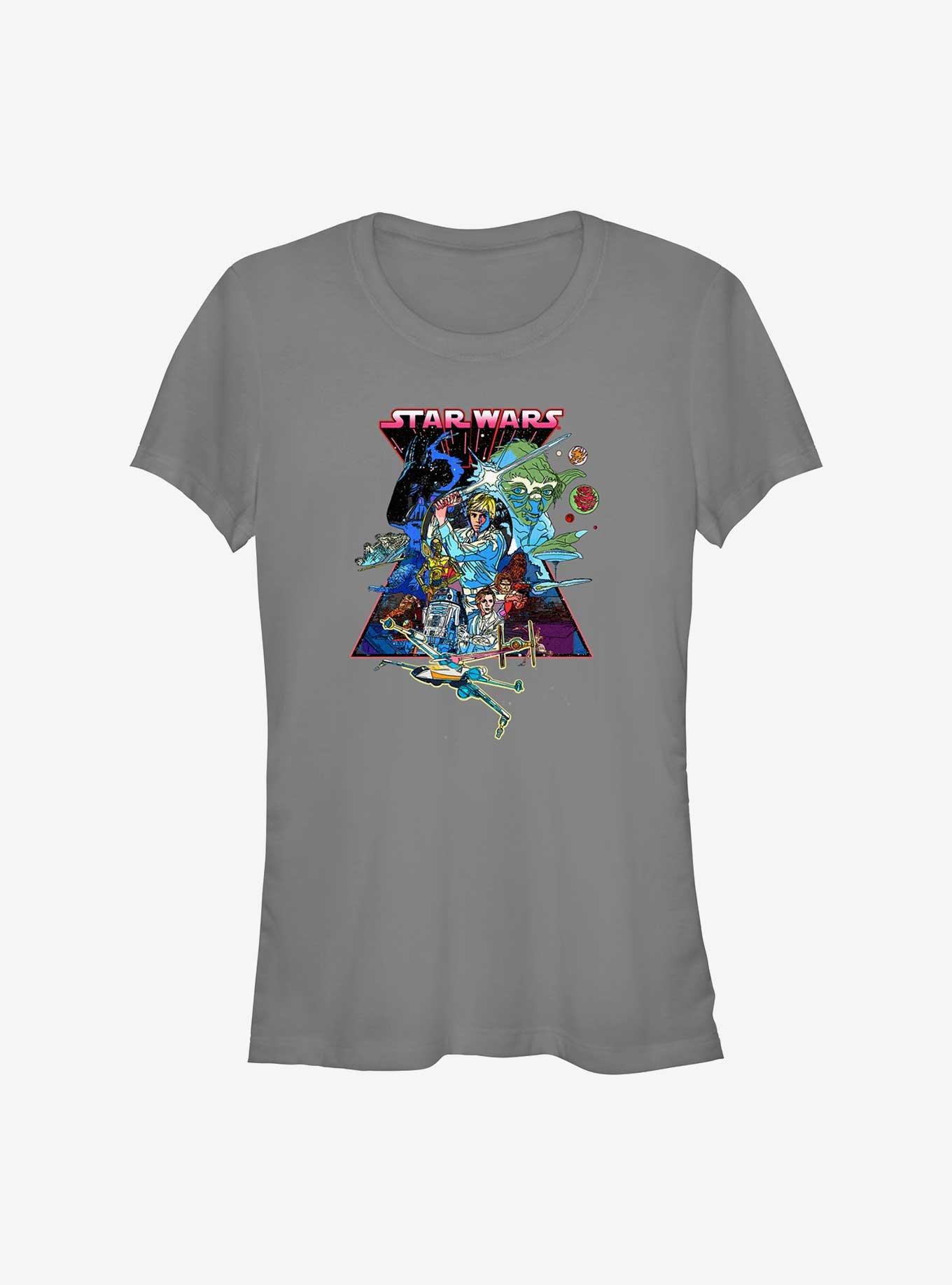 Star Wars Nostalgia Girls T-Shirt, CHARCOAL, hi-res