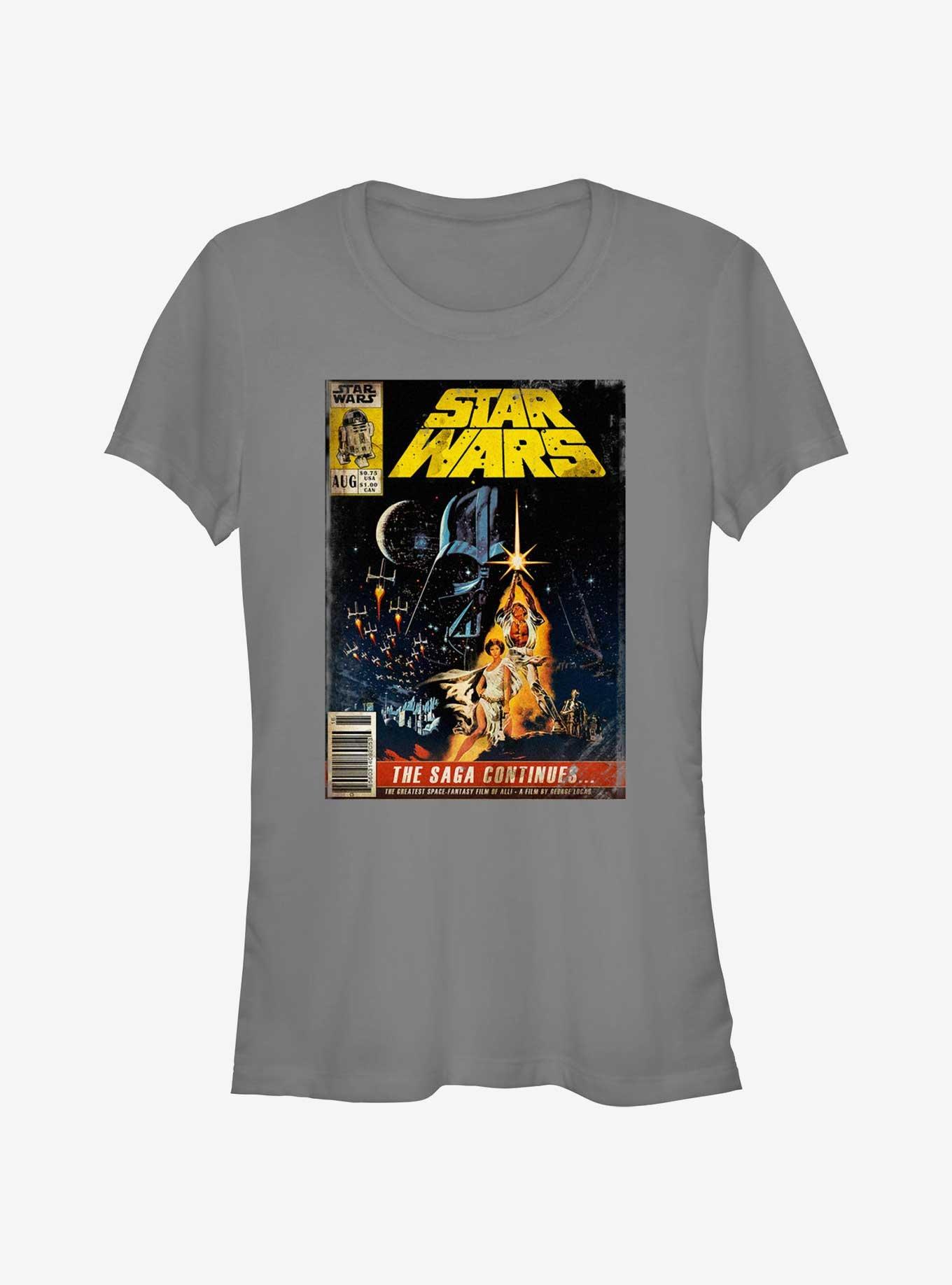 Star Wars Saga Continues Girls T-Shirt, CHARCOAL, hi-res