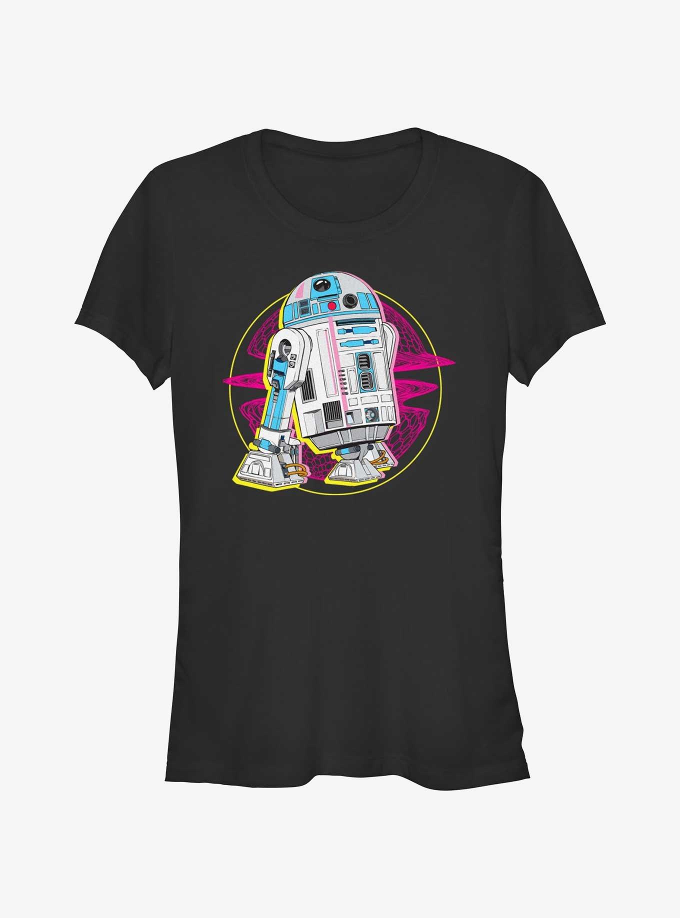 Star Wars R2 D2 Vaporwave Girls T-Shirt, BLACK, hi-res