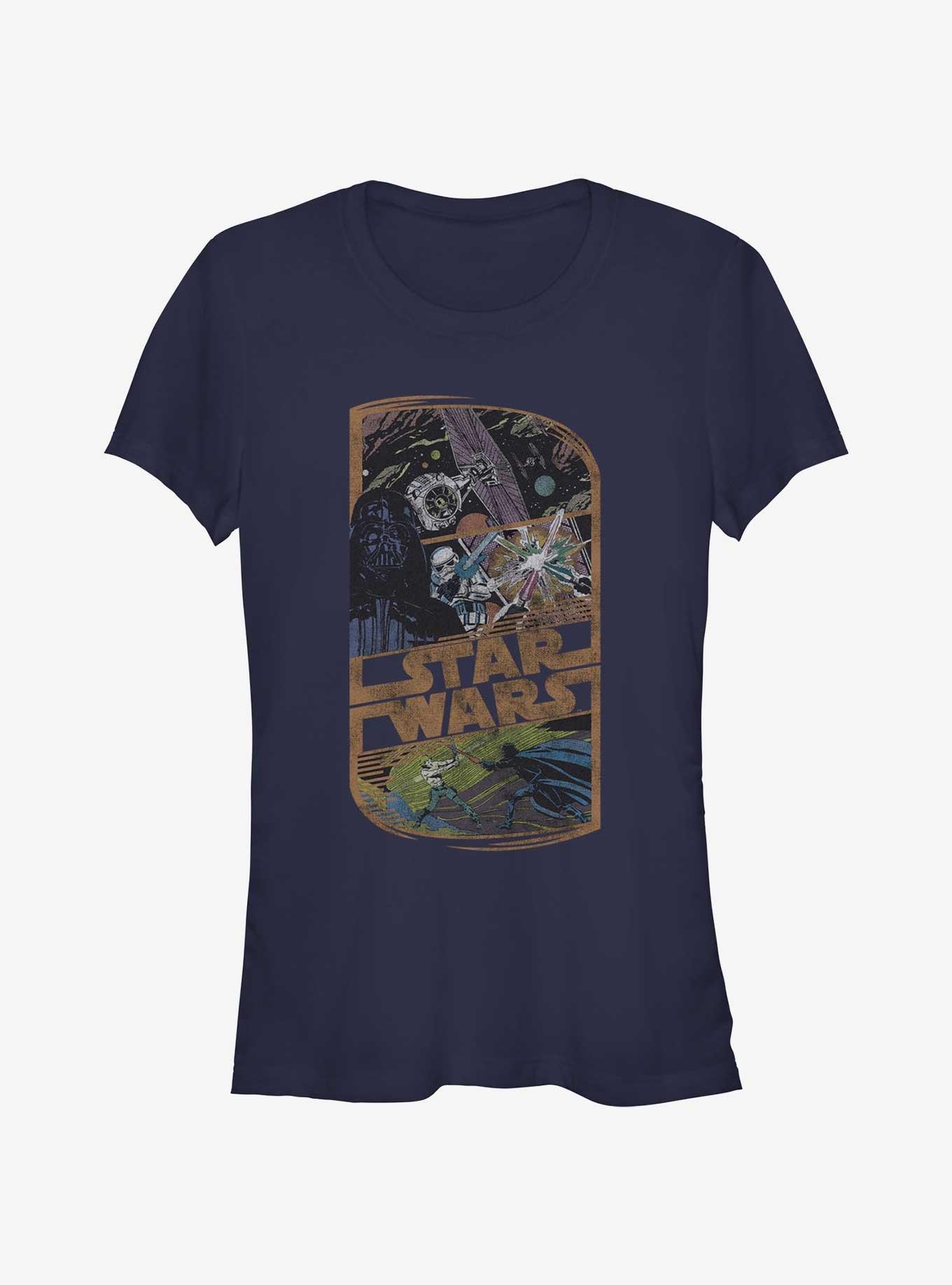 Star Wars Vintage Action Girls T-Shirt, NAVY, hi-res