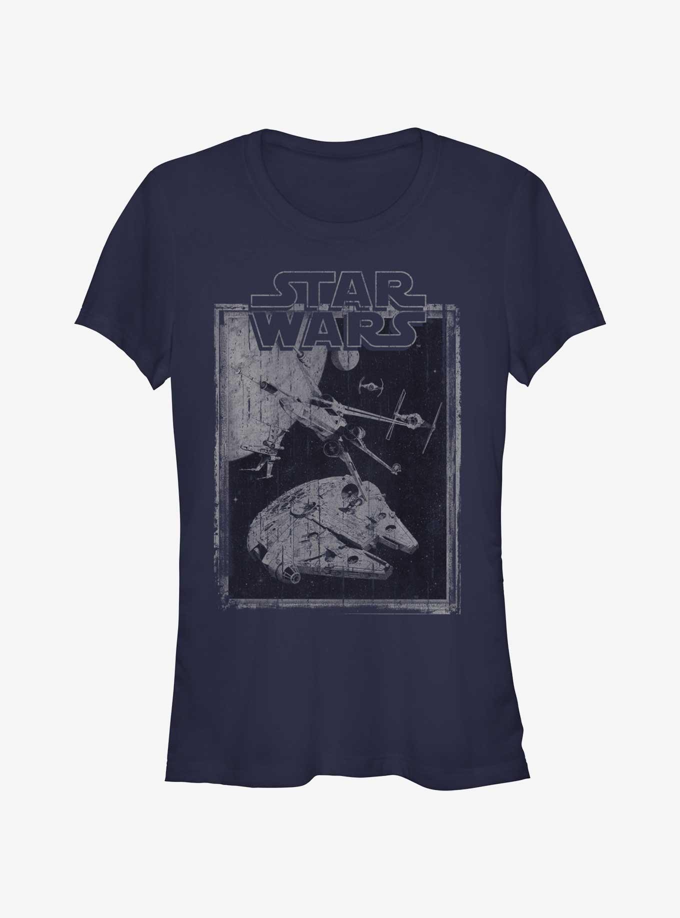 Star Wars Sketched Concept Girls T-Shirt, NAVY, hi-res