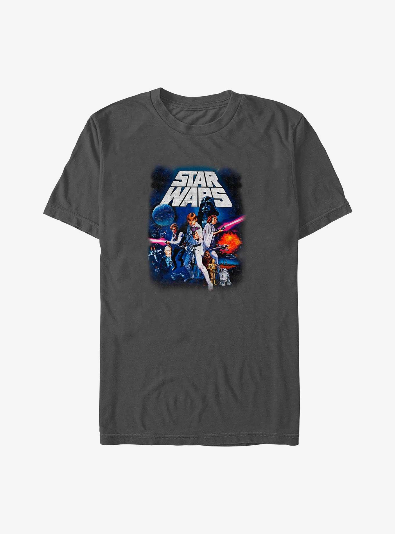 Star Wars Vintage Cast Poster T-Shirt, CHARCOAL, hi-res