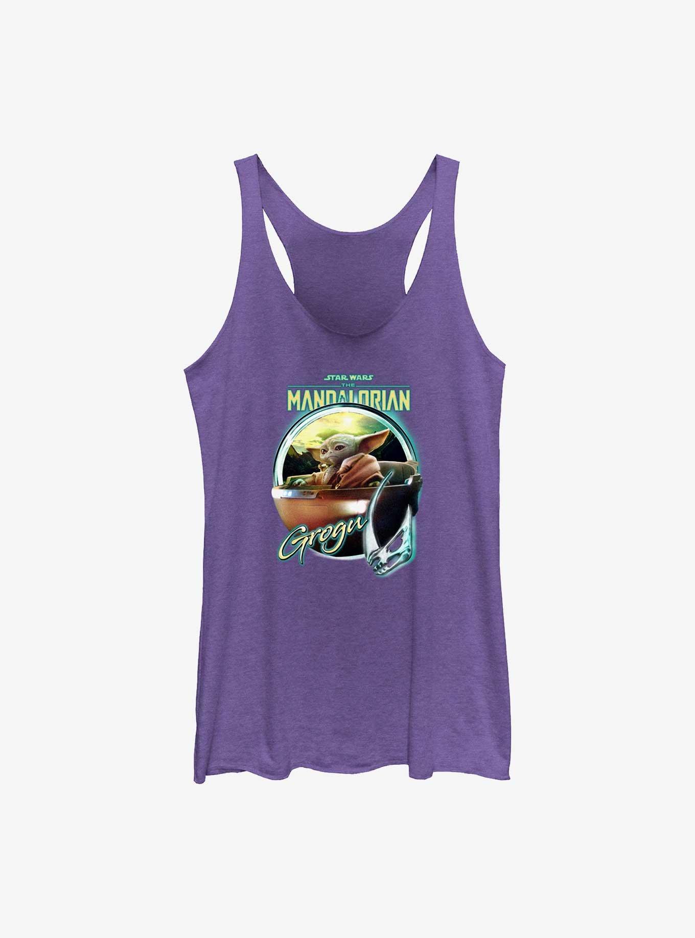 Star Wars The Mandalorian Grogu Chrome Girls Tank, PUR HTR, hi-res