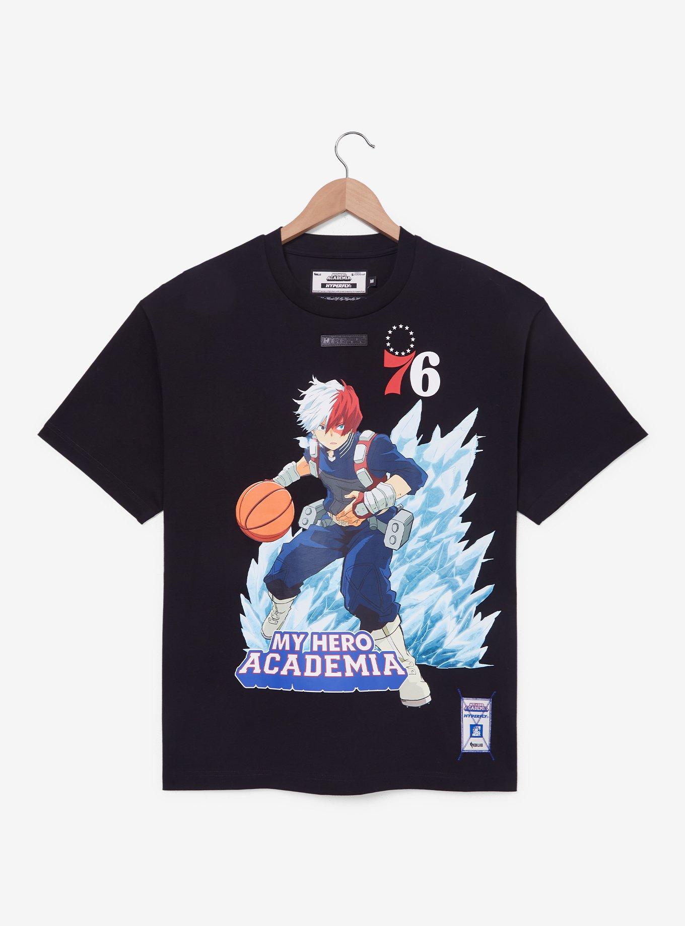 Hyperfly NBA x My Hero Academia Todoroki Philadelphia 76ers T-Shirt - BoxLunch Exclusive, , hi-res
