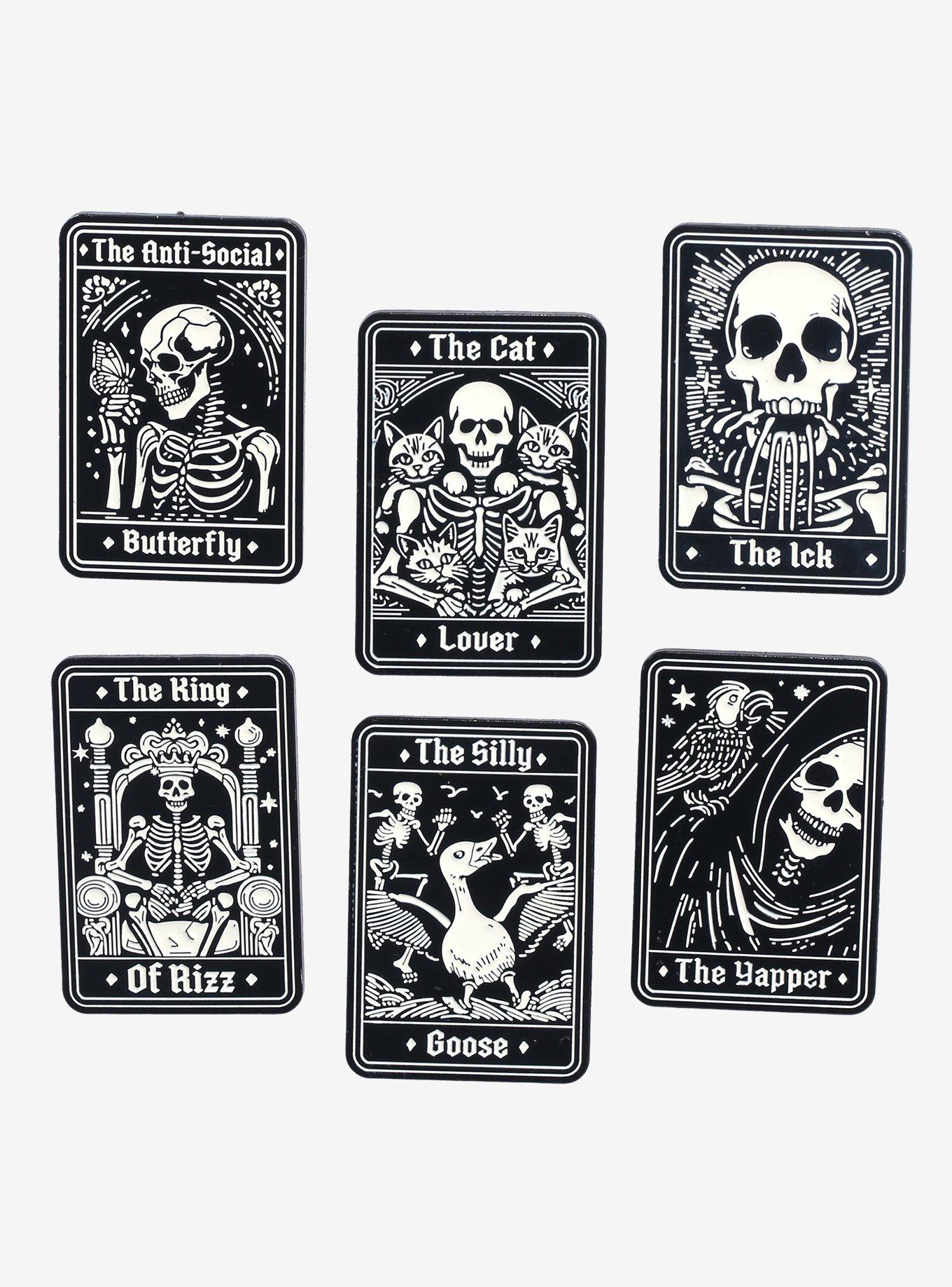 Skeleton Tarot Card Blind Box Enamel Pin, , hi-res