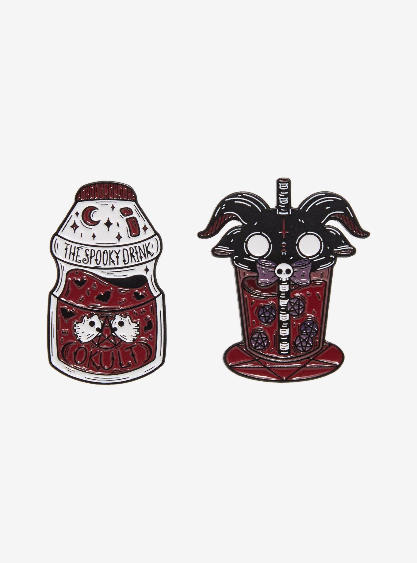 Goth Spooky Drink Enamel Pin Set By Pvmpkin 