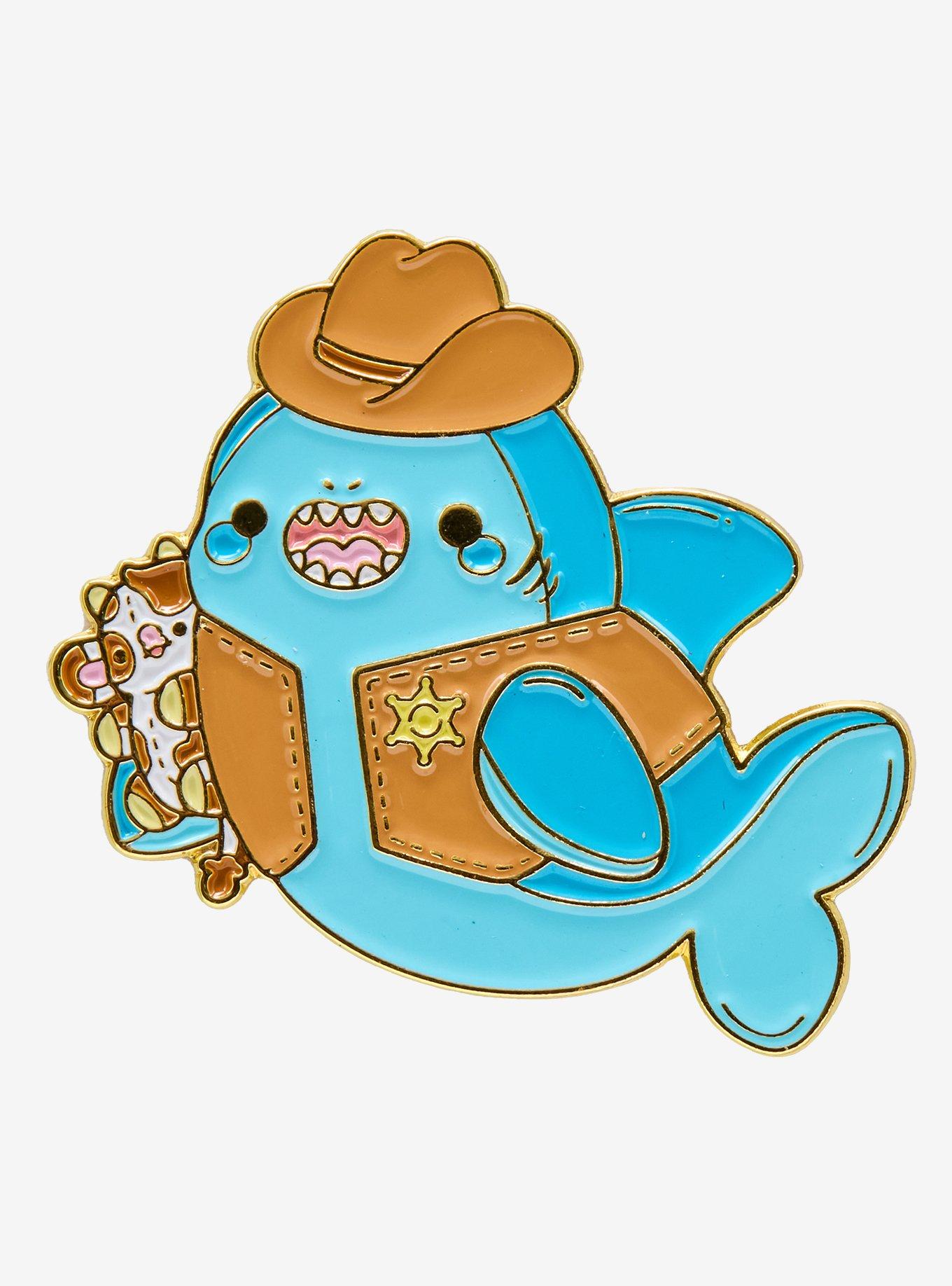 Cowboy Shark Enamel Pin By Bright Bat Design, , hi-res