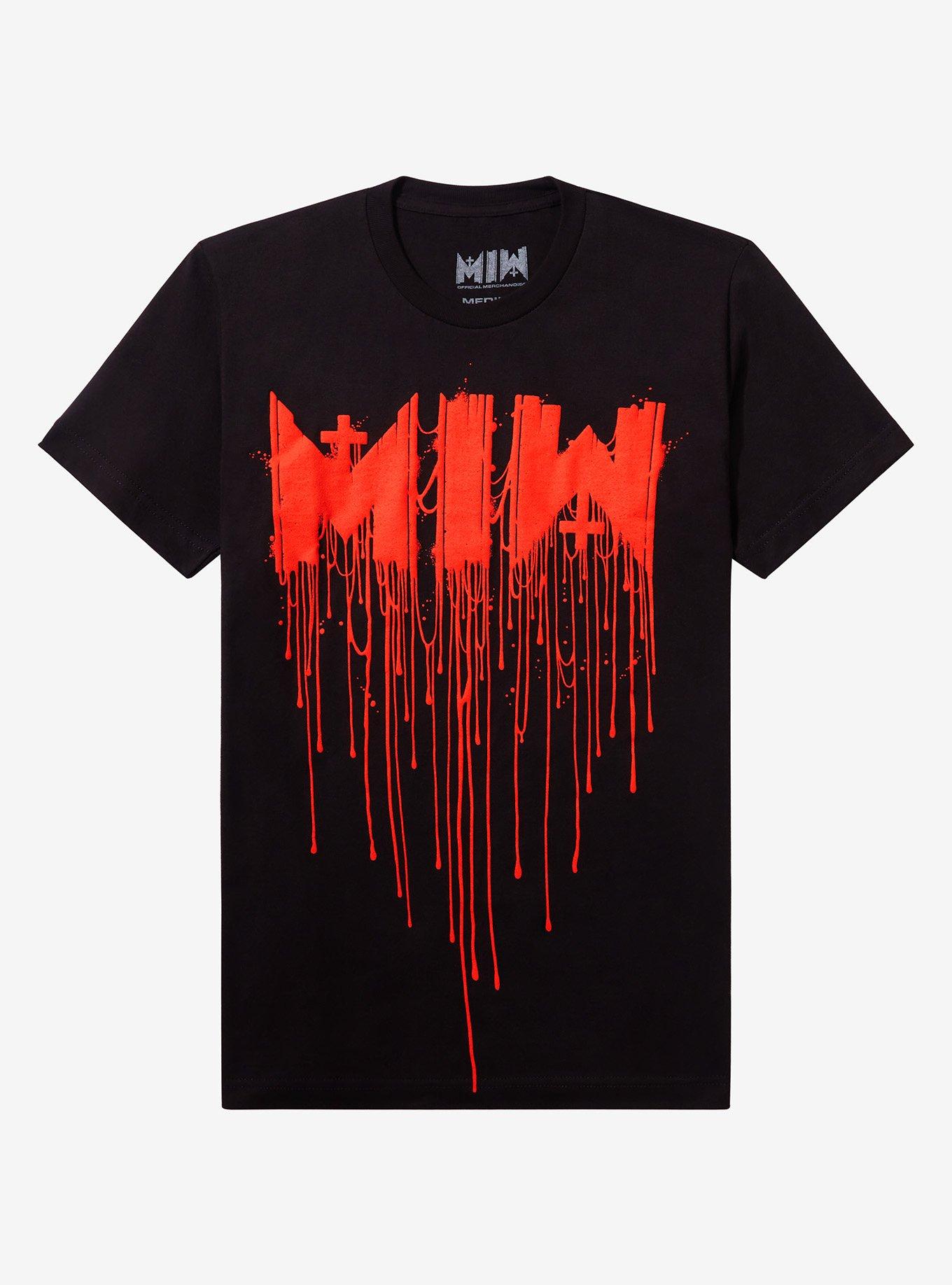 Motionless In White Drip Logo Boyfriend Fit Girls T-Shirt, , hi-res