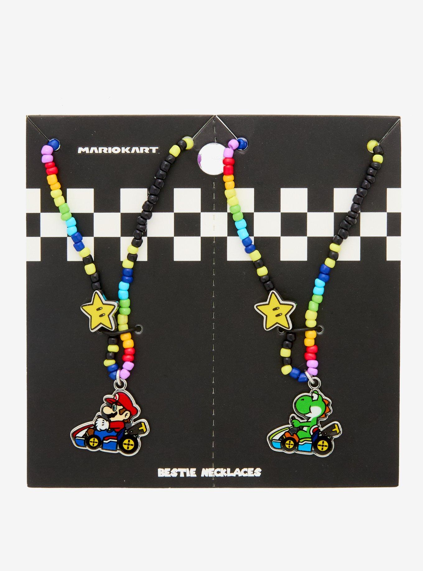 Mario Kart Yoshi & Mario Best Friend Bead Necklace Set, , hi-res