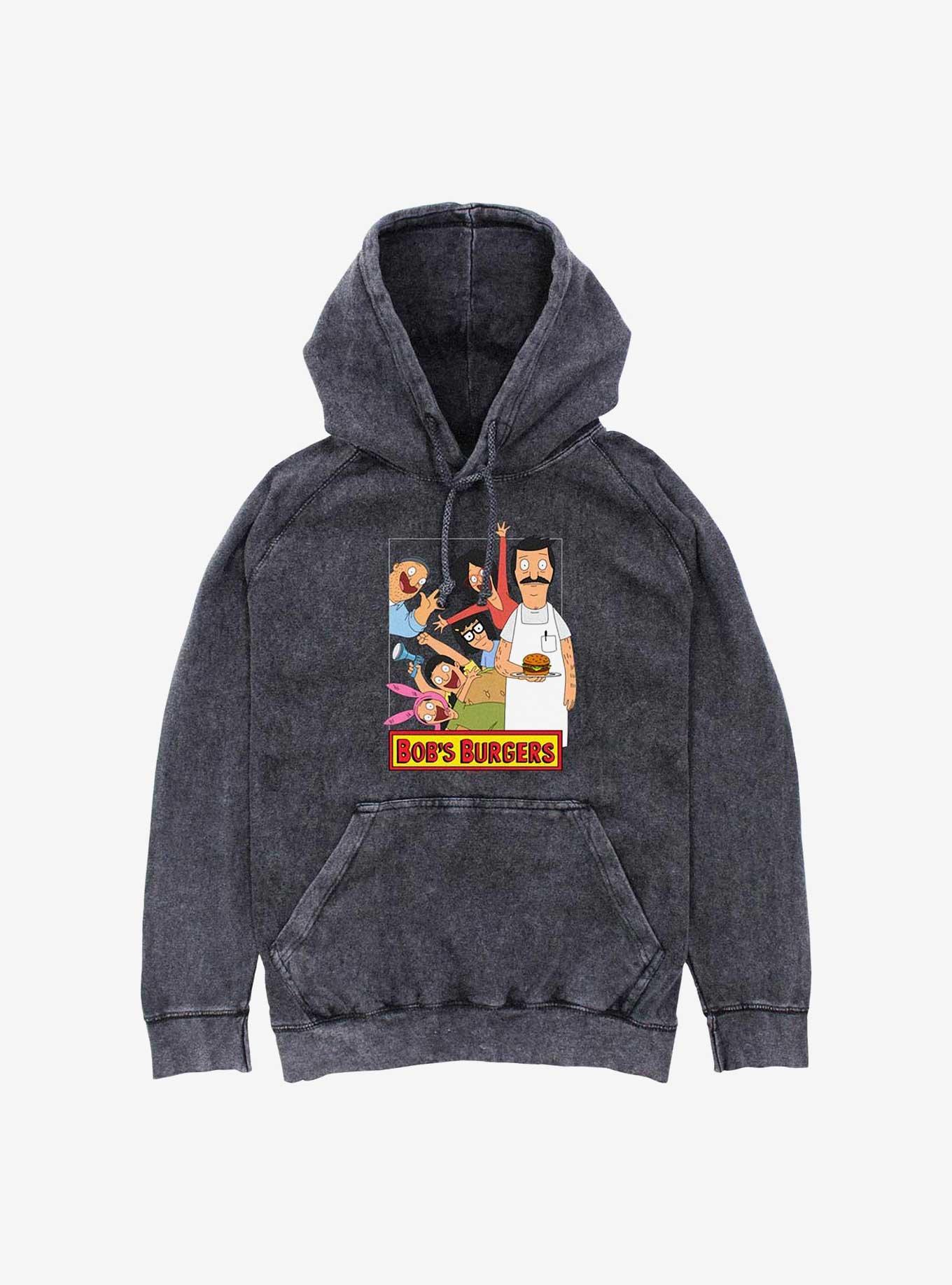 Bob's Burgers Group Up Mineral Wash Hoodie, , hi-res