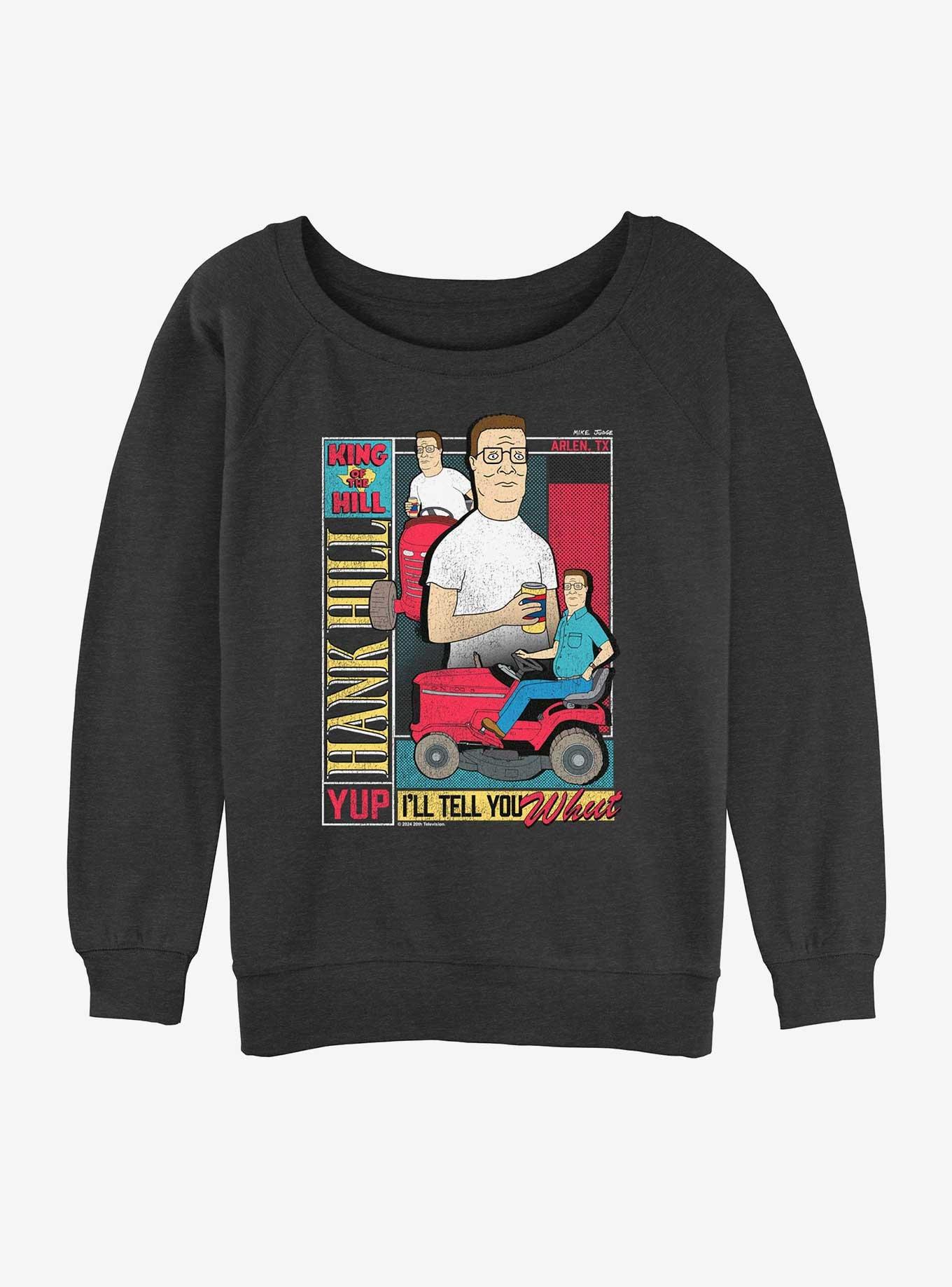 King of the Hill Hank Boxed Girls Slouchy Sweatshirt, CHAR HTR, hi-res