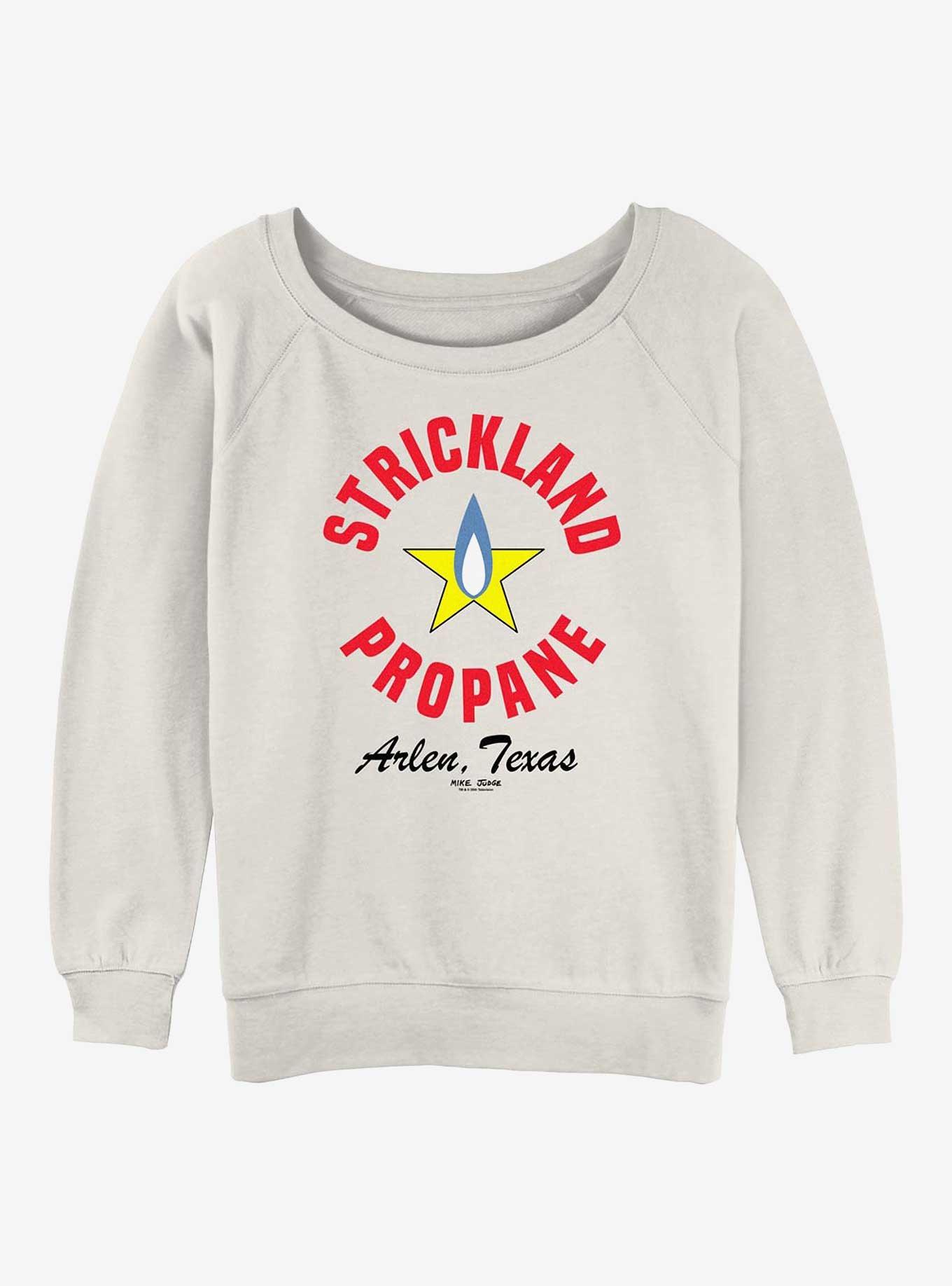 King of the Hill Strickland Propane Logo Girls Slouchy Sweatshirt, EGRET, hi-res