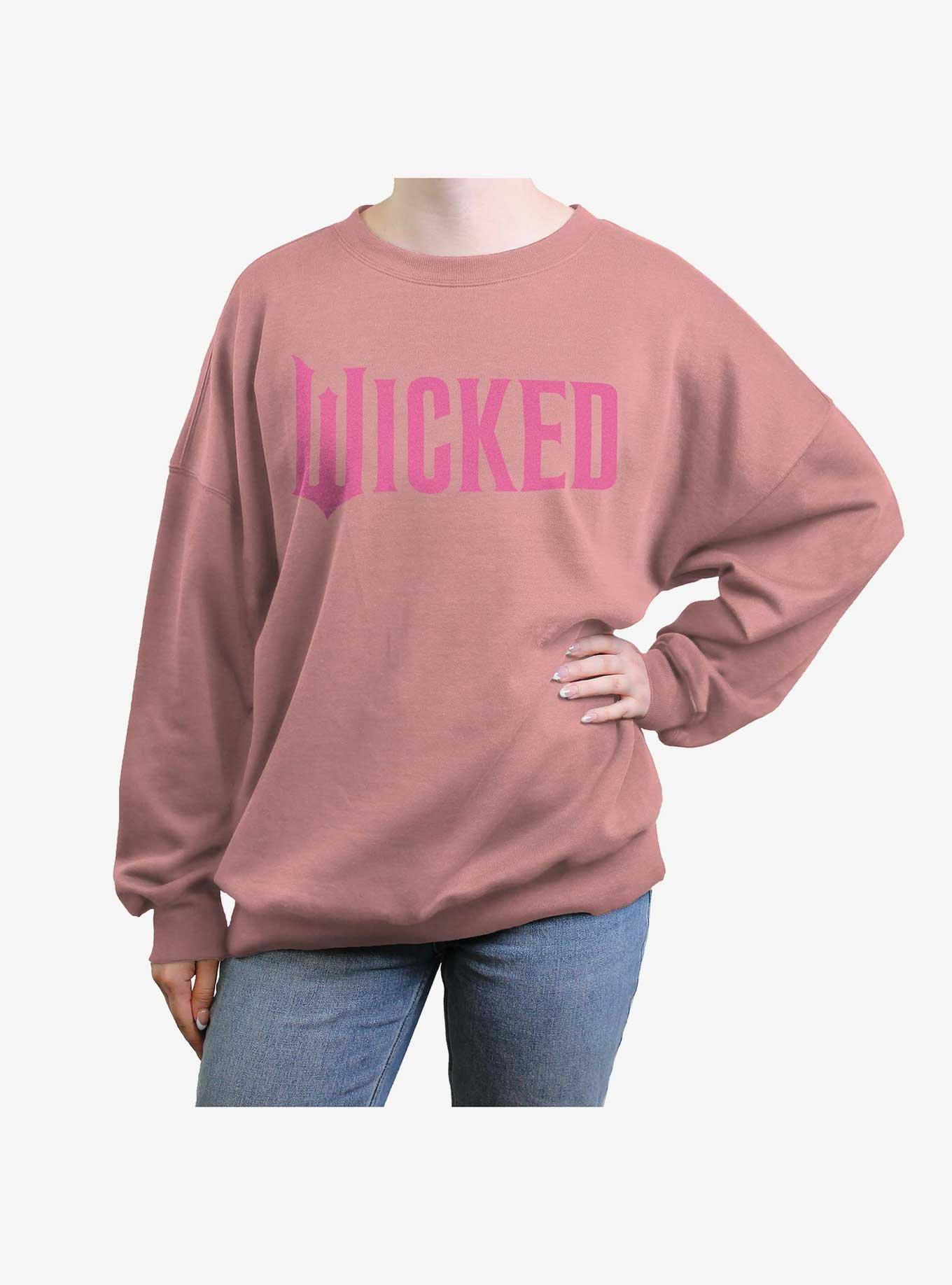 Wicked Simply Wicked Pink Logo Girls Oversized Sweatshirt