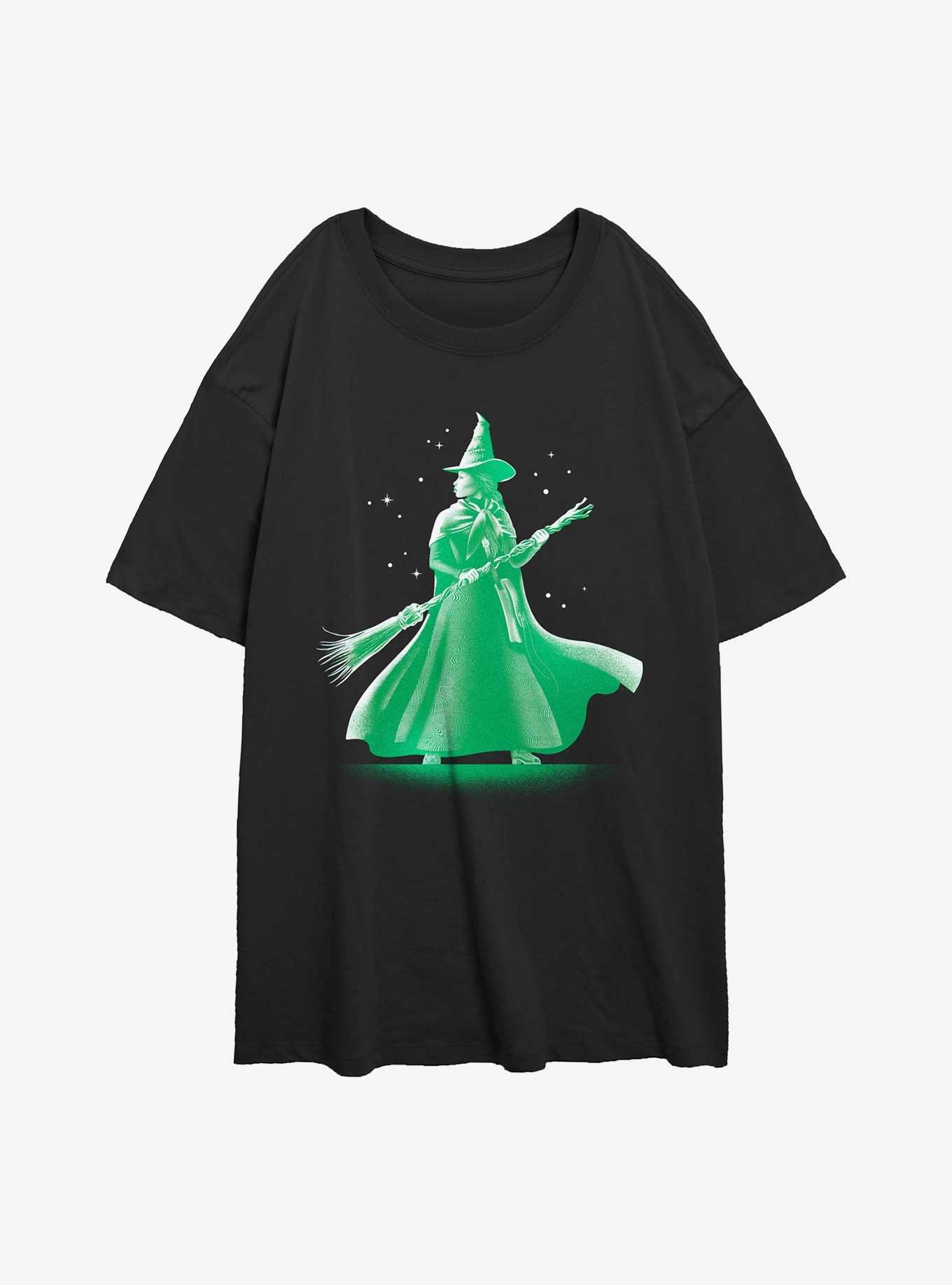 Wicked Elphaba Witch Girls Oversized T-Shirt, BLACK, hi-res
