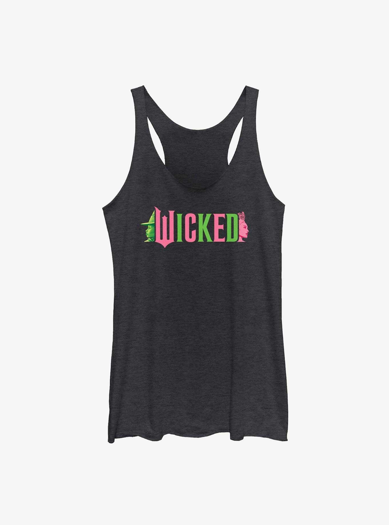 Wicked Elphaba and Glinda Silhouettes Logo Girls Tank, , hi-res