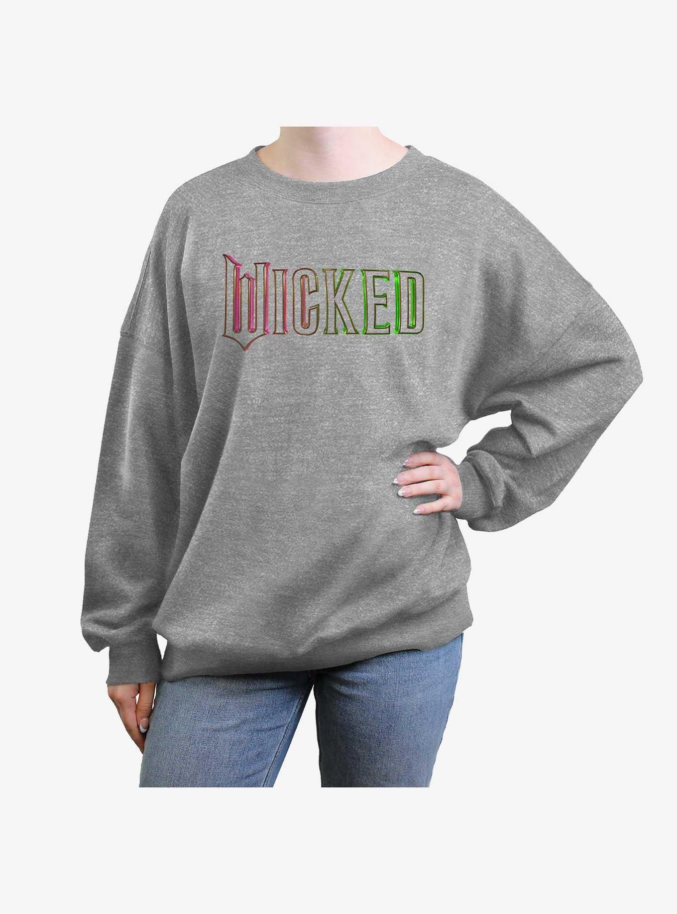 Wicked Pink And Green Logo Girls Oversized Sweatshirt, , hi-res