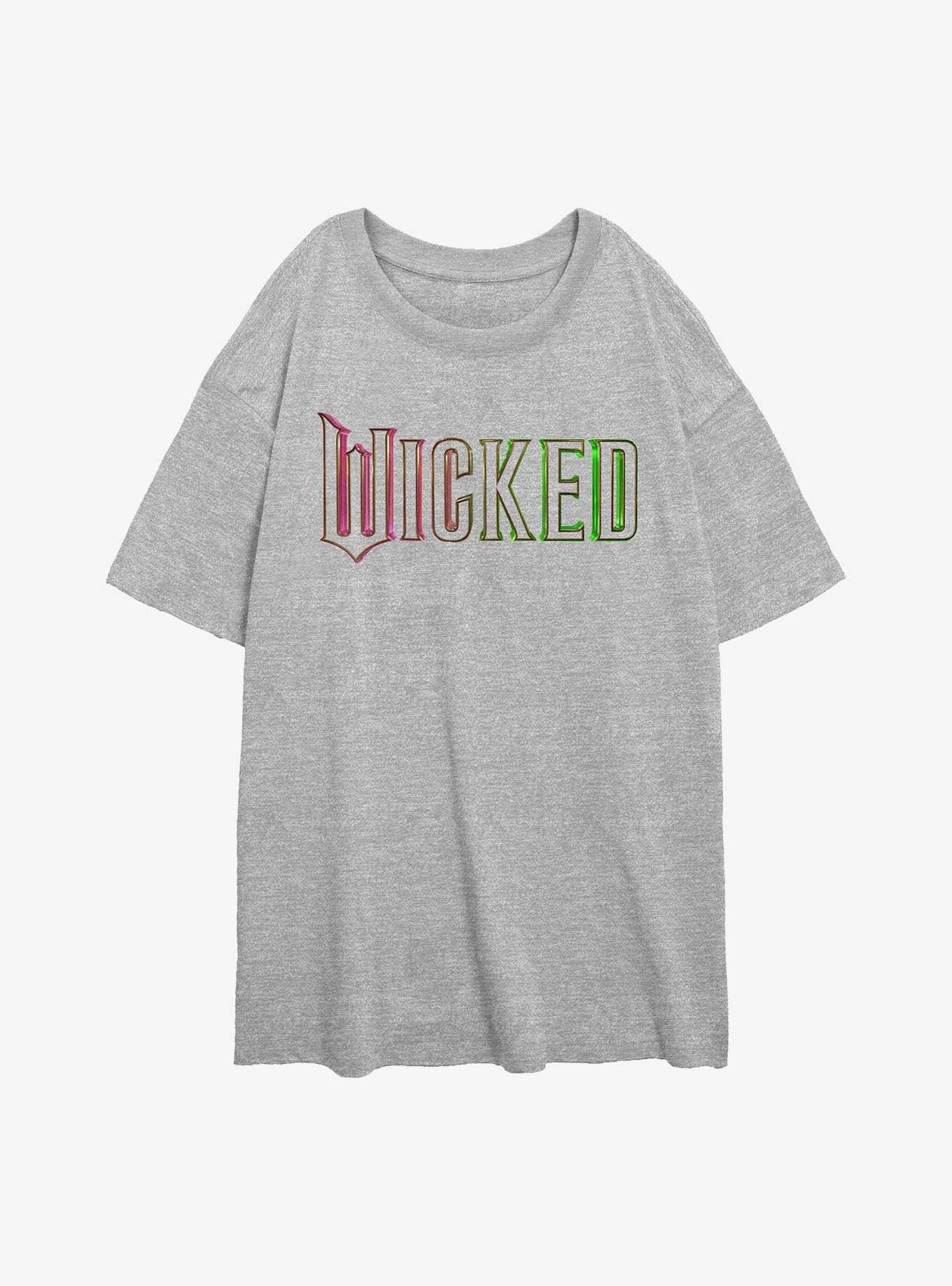 Wicked Pink And Green Logo Girls Oversized T-Shirt, , hi-res