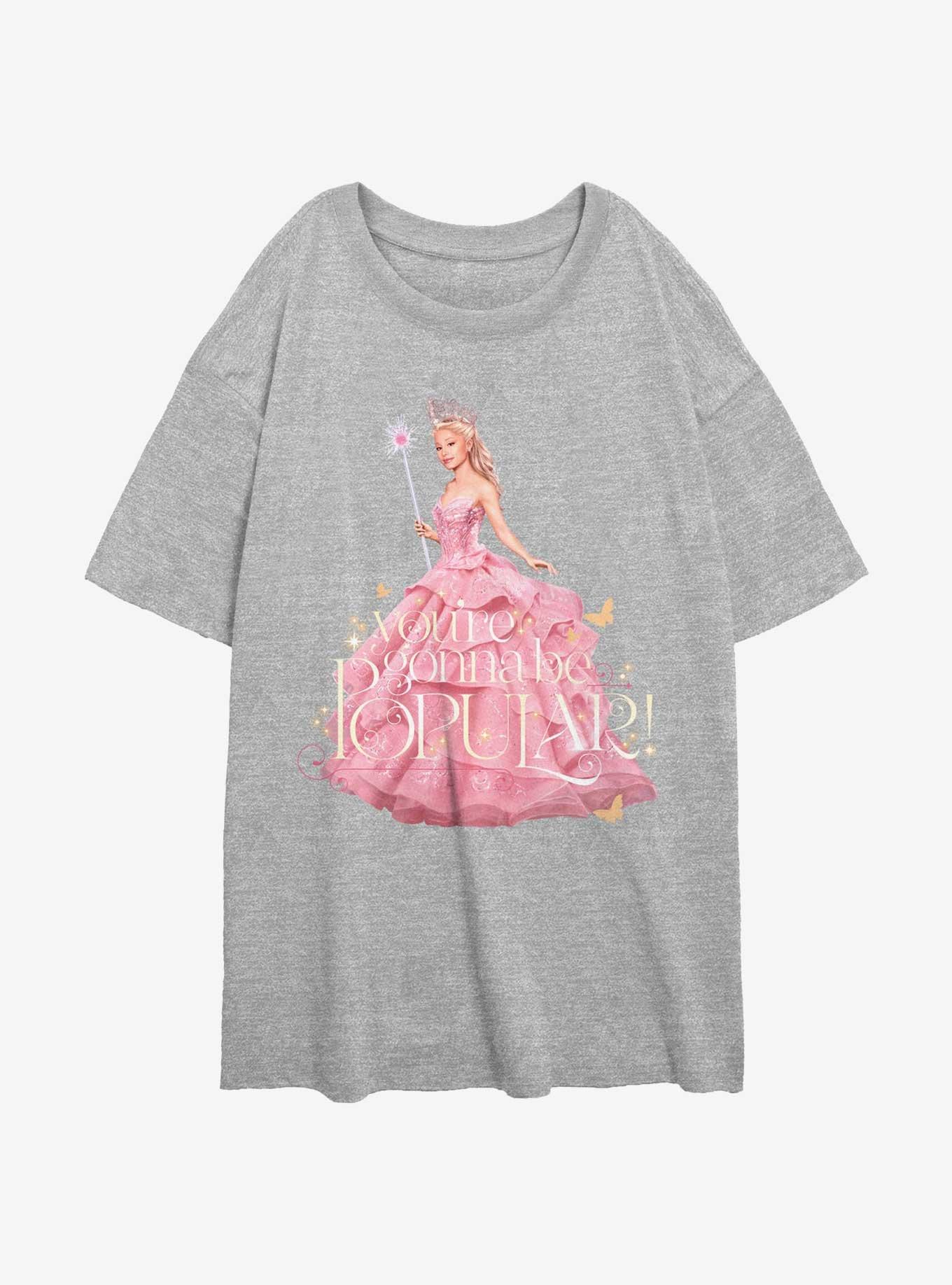Wicked Glinda Gonna Be Popular Girls Oversized T-Shirt, ATH HTR, hi-res