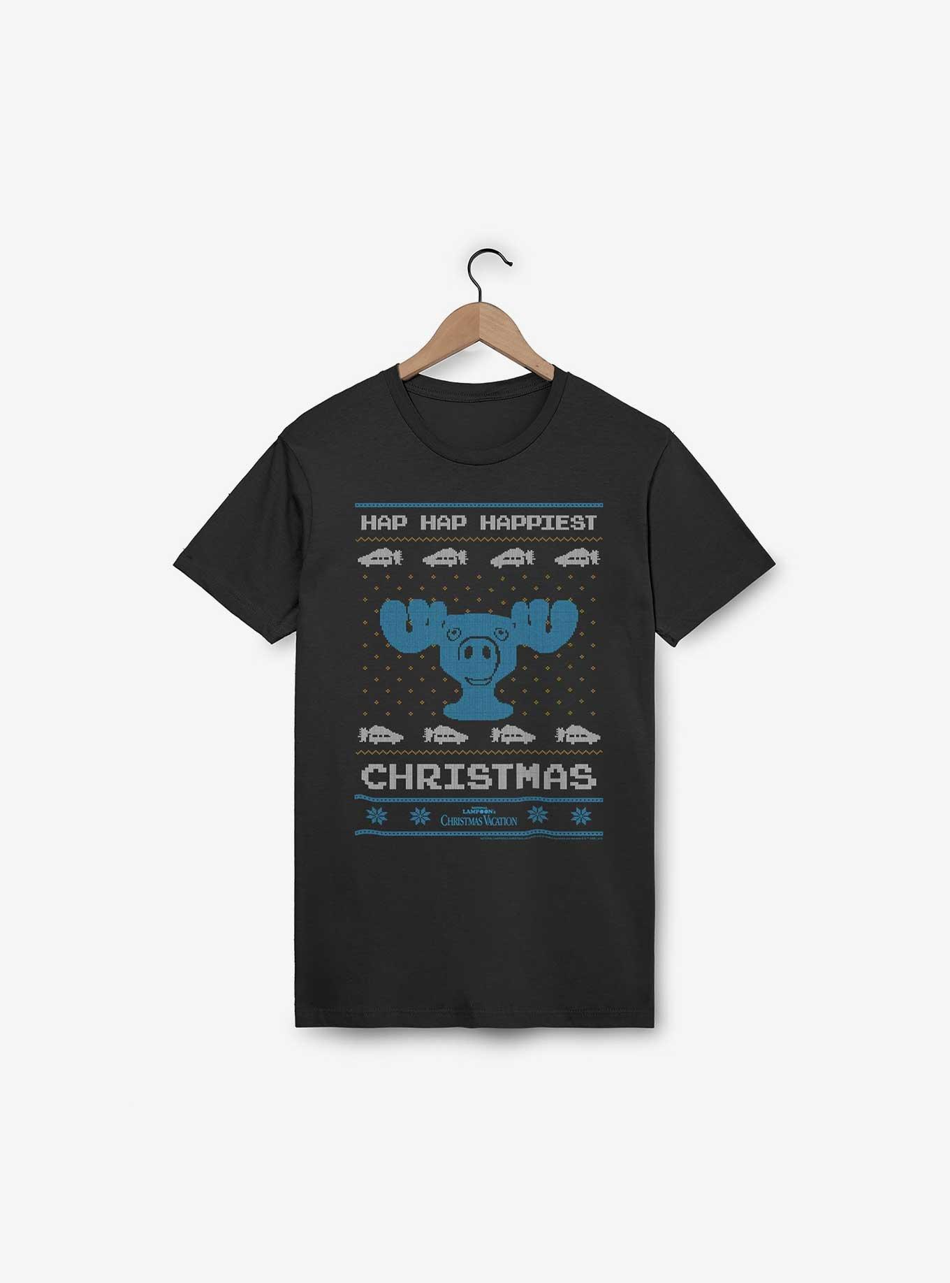 National Lampoon´s Christmas Vacation Hap Hap Happiest Christmas Ugly Sweater Pattern T-Shirt,Specials : American Fashion Style Bags On Sale