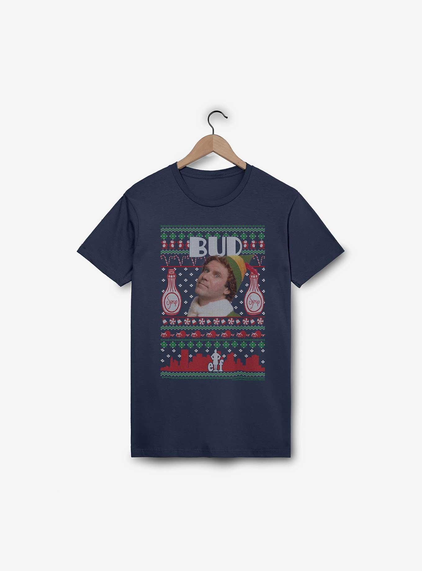 Elf Bud Ugly Sweater Pattern T-Shirt, , hi-res