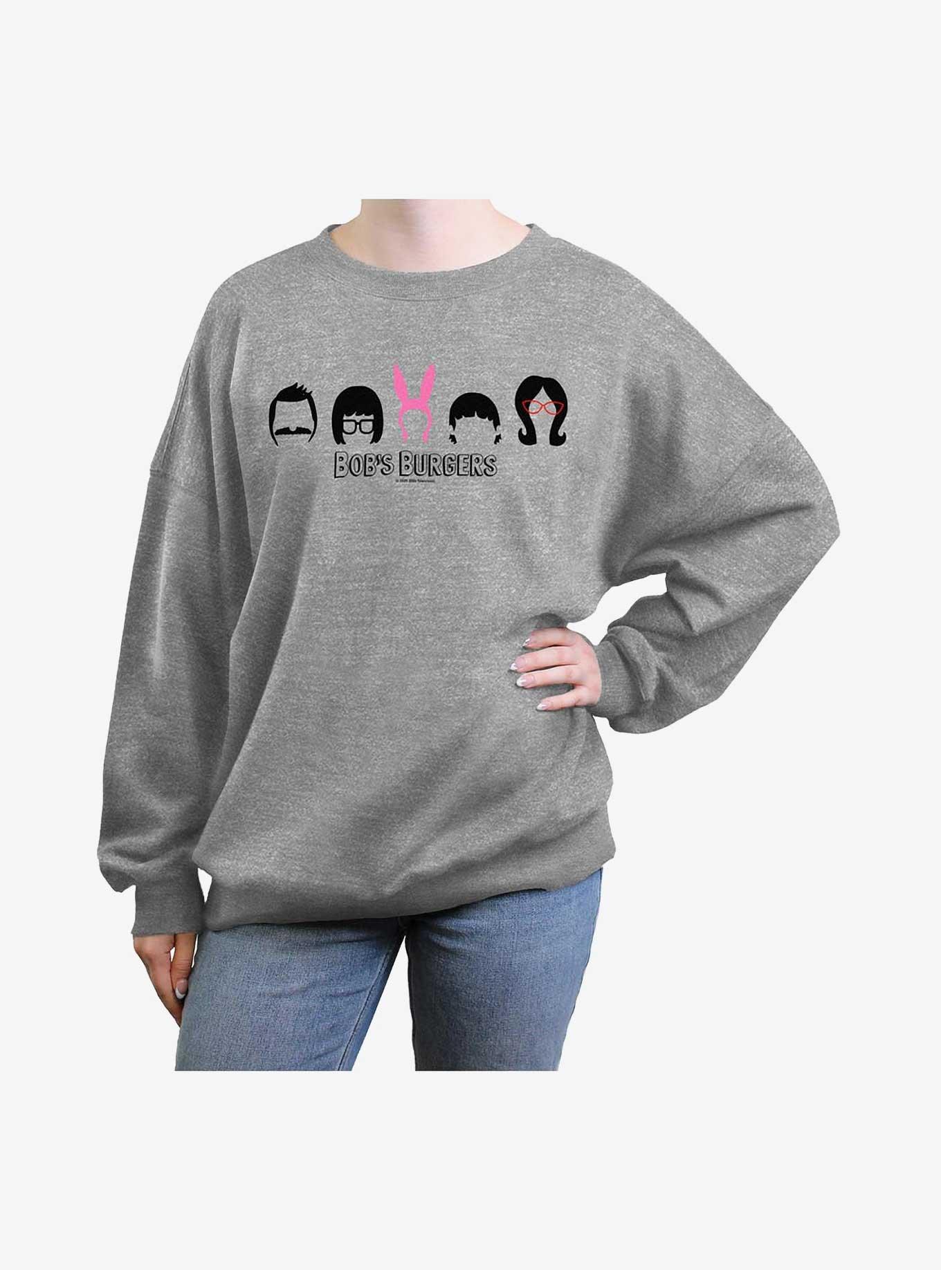 Bob's Burgers Hair Lineup Girls Oversized Sweatshirt, , hi-res