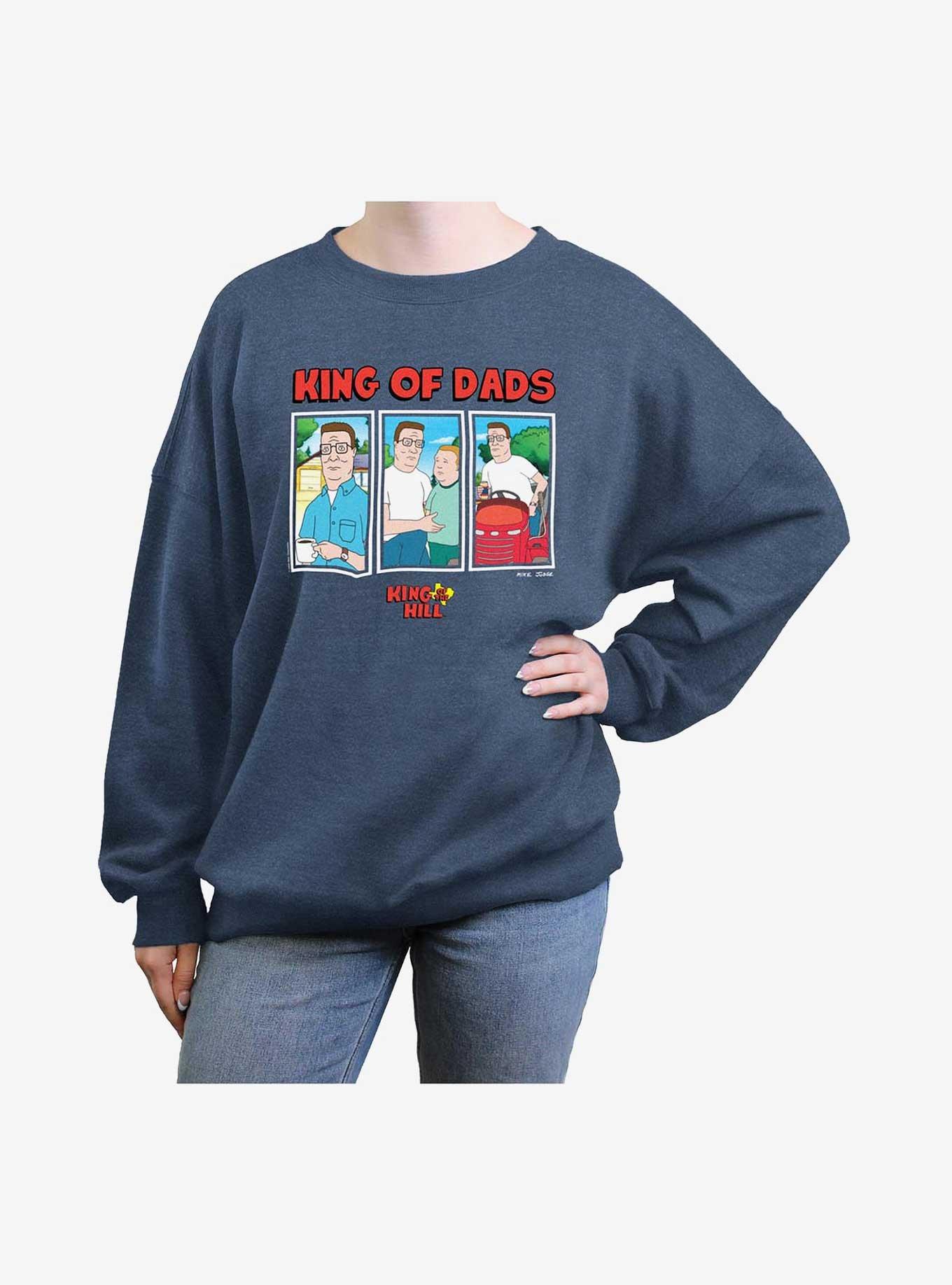 King of the Hill King Of Dads Girls Oversized Sweatshirt, BLUEHTR, hi-res