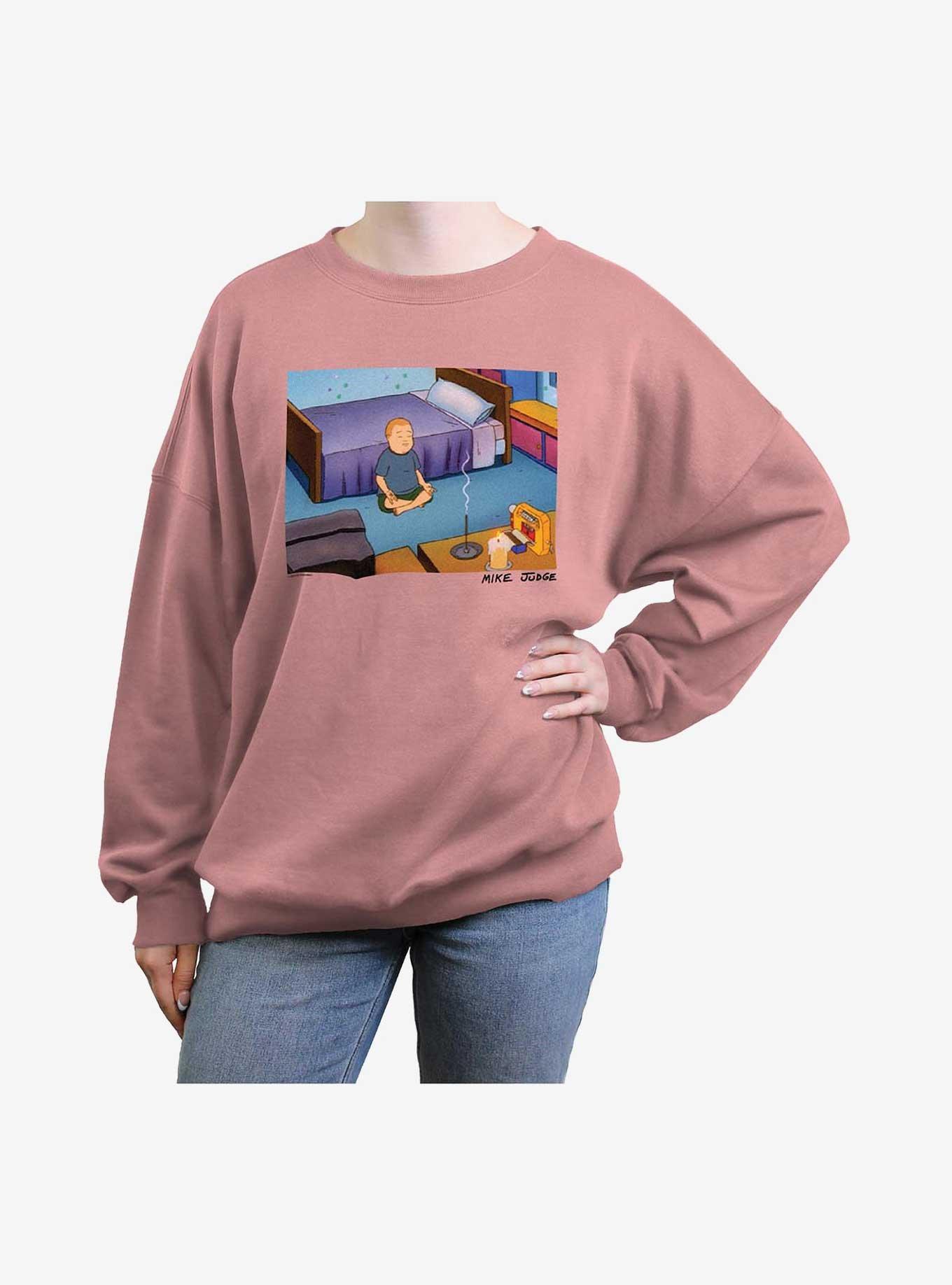 King of the Hill Bobby Meditating Girls Oversized Sweatshirt, , hi-res