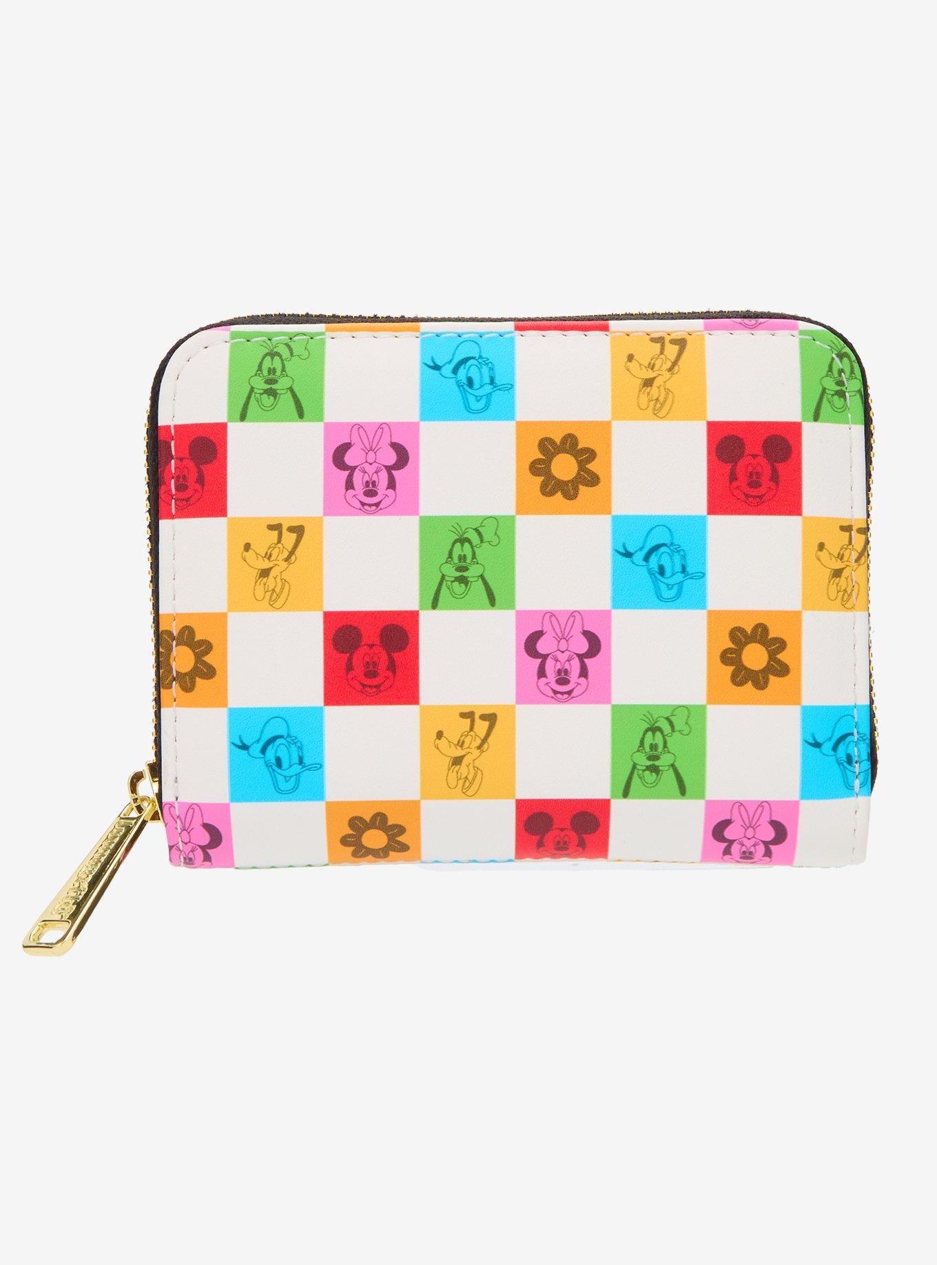 Loungefly Disney Mickey Mouse & Friends Floral Checkered Wallet - BoxLunch Exclusive, , hi-res