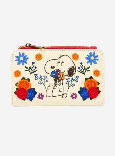 Peanuts lounge flower back pack and matching wallet Peanuts Loungefly Peanuts Floral Snoopy Mini Backpack  main image 2