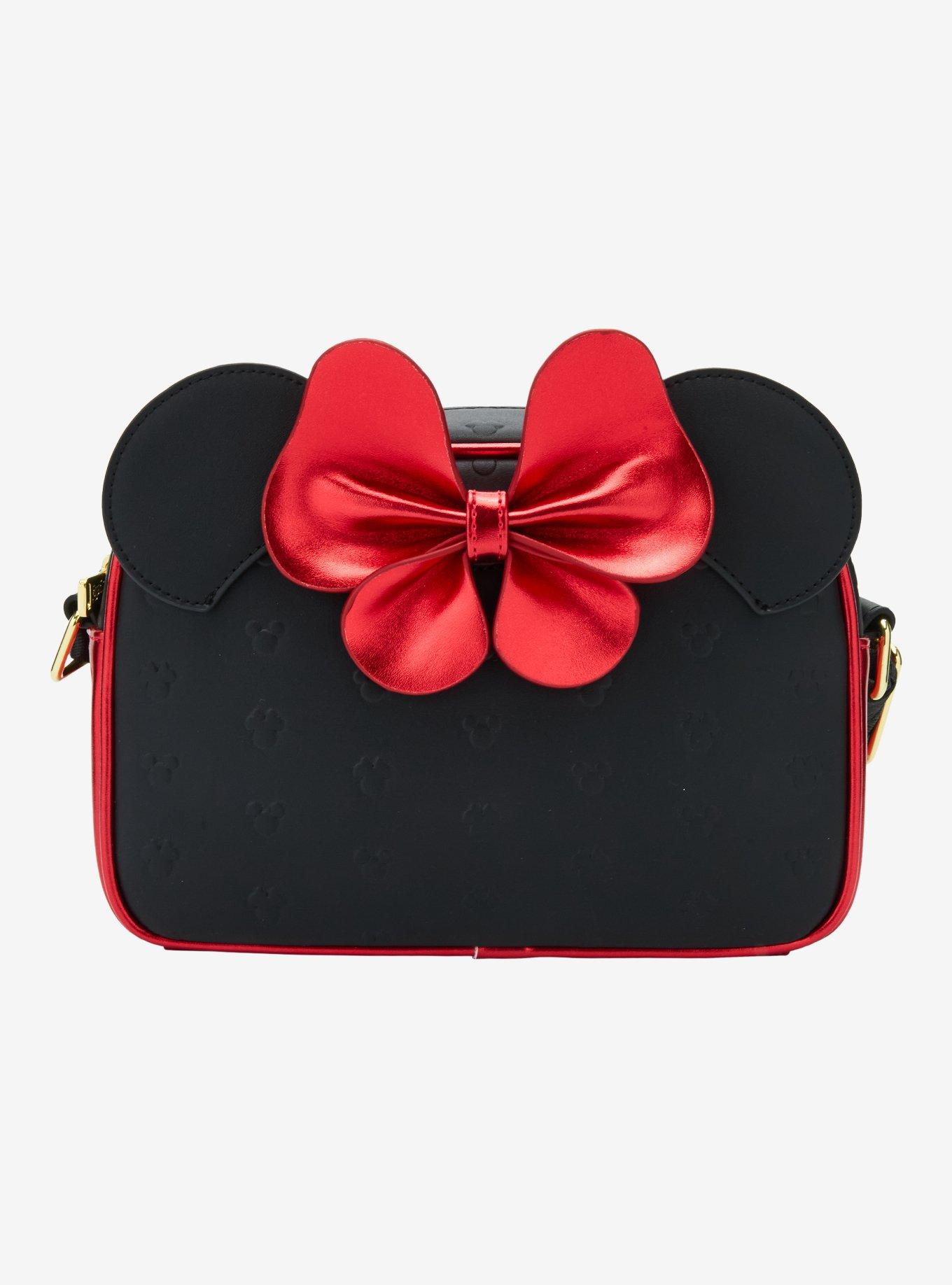 Loungefly Disney Minnie Mouse Metallic Red Bow Ears Crossbody Bag- BoxLunch Exclusive, , hi-res