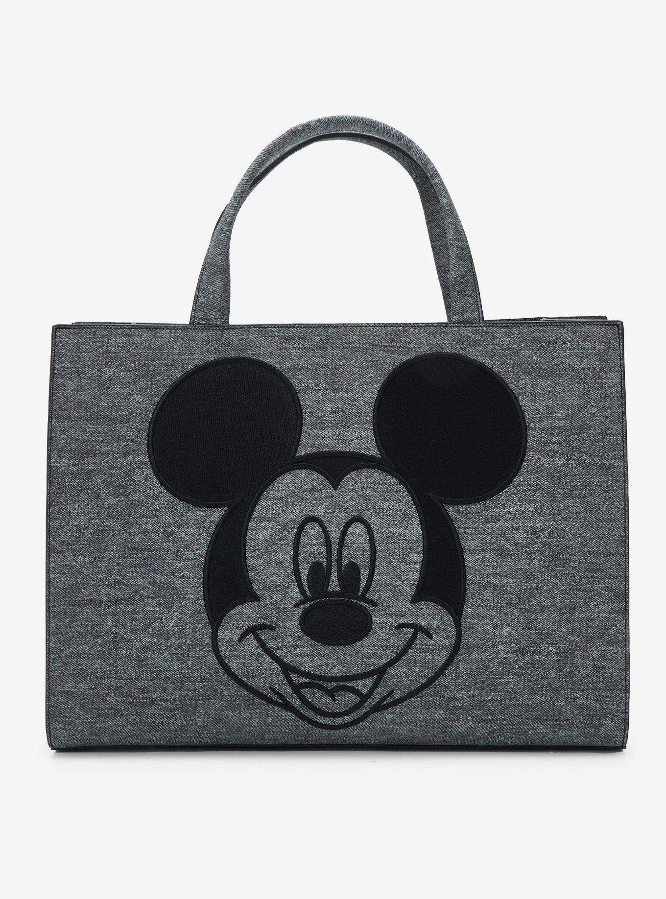 Loungefly Disney Mickey Mouse Gray Denim Convertible Handbag — BoxLunch Exclusive, , hi-res