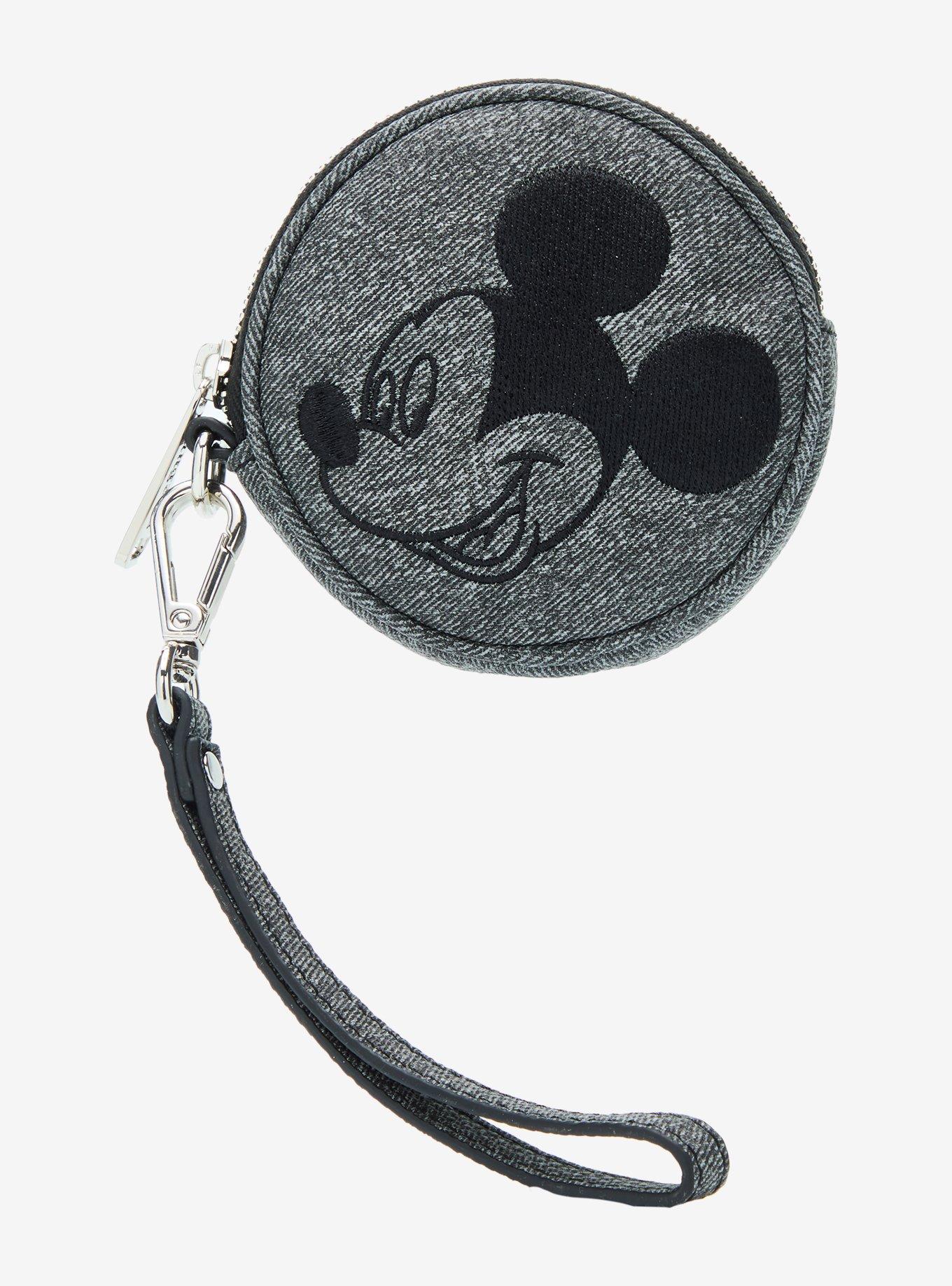 Loungefly Disney Mickey Mouse Gray Denim Coin Purse — BoxLunch Exclusive, , hi-res