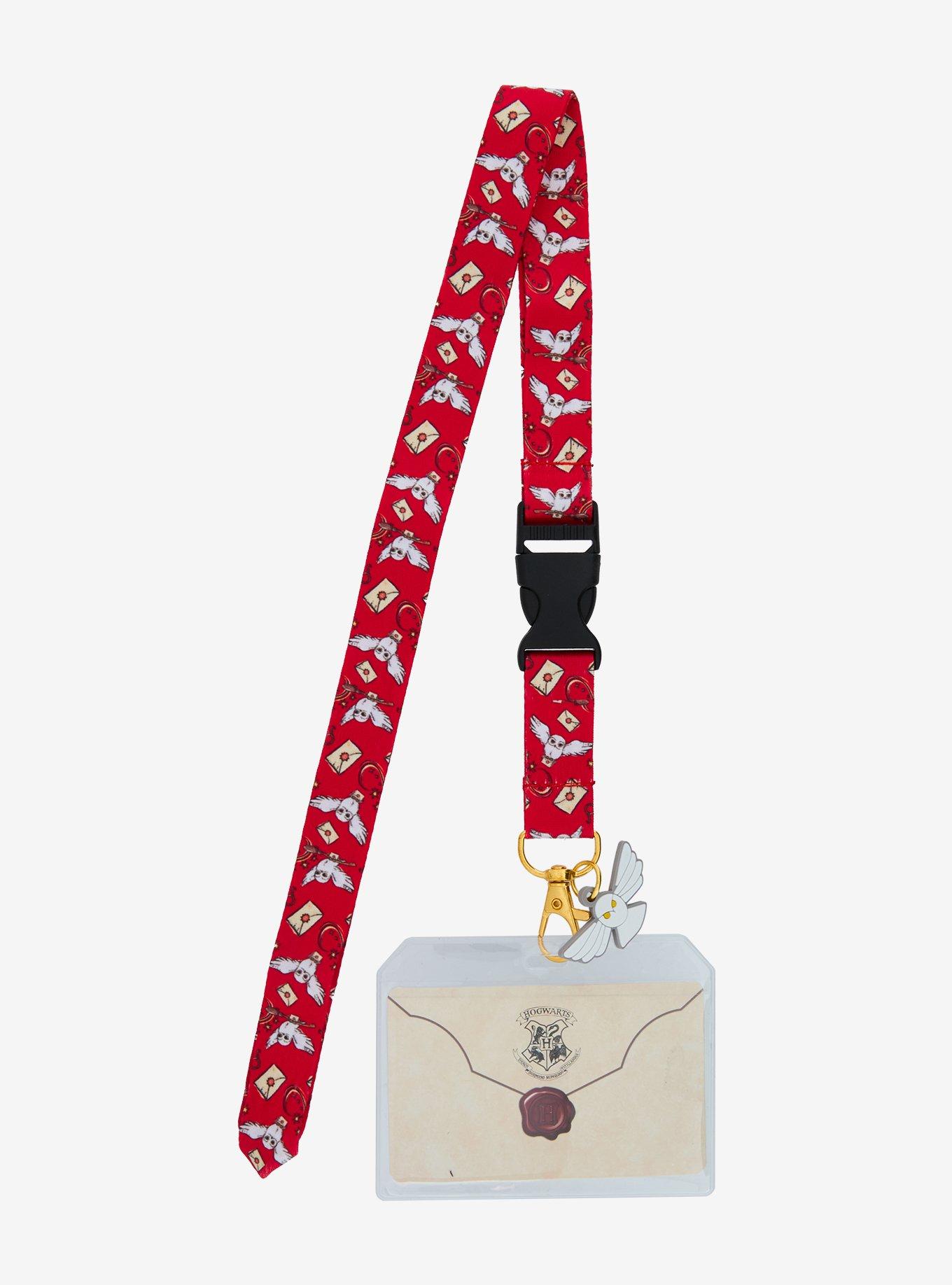 Harry Potter Hedwig Hogwarts Letter Allover Print Lanyard - BoxLunch Exclusive, , hi-res