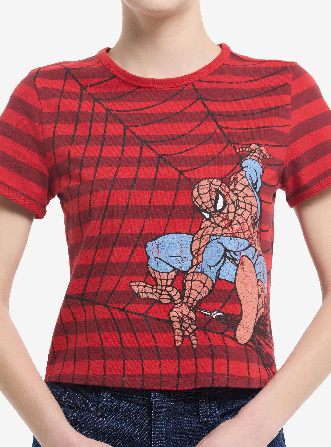 Marvel Spider-Man Stripe Girls Ringer Baby T-Shirt, , hi-res