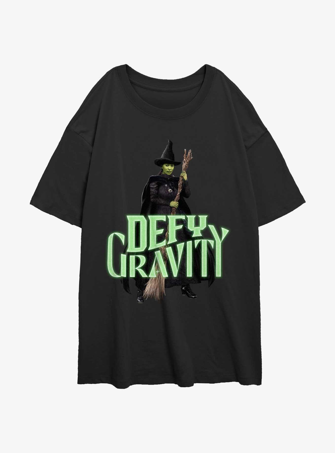 Wicked Elphaba Defy Gravity Womens Oversized T-Shirt, BLACK, hi-res
