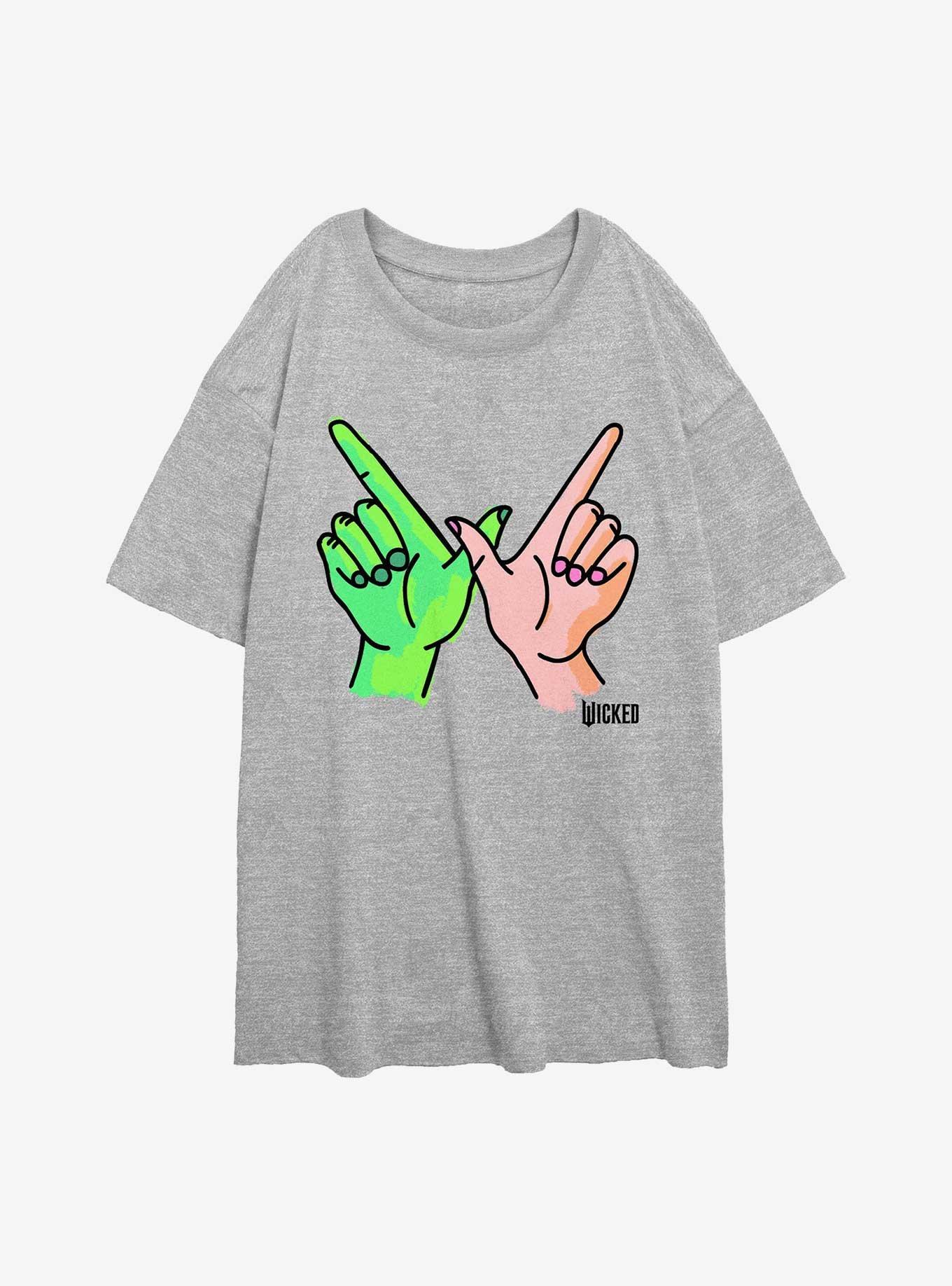 Wicked W Hands Womens Oversized T-Shirt, ATH HTR, hi-res