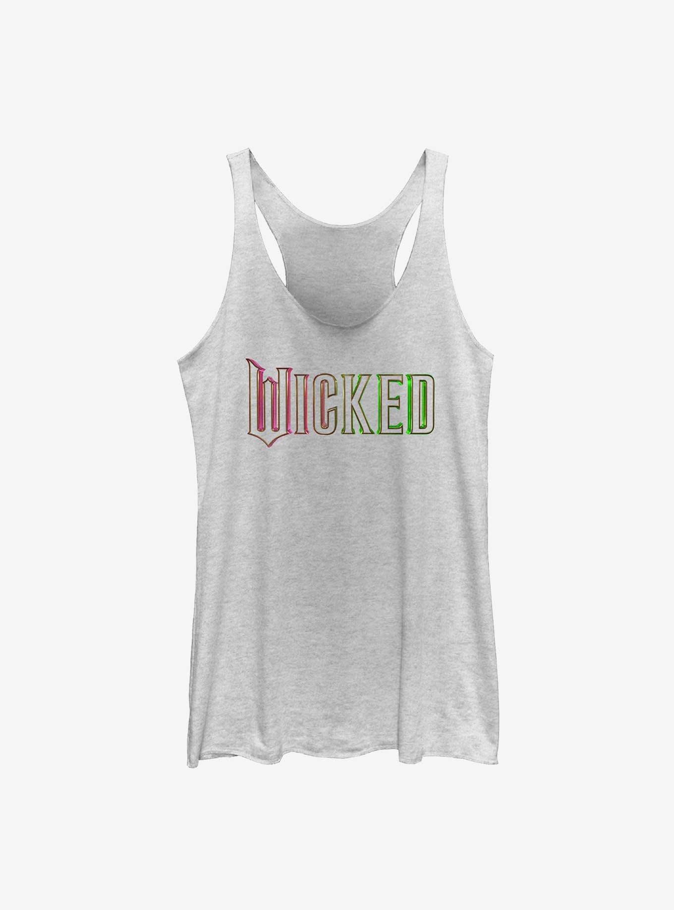 Wicked Green And Pink Logo Womens Tank, WHITE HTR, hi-res