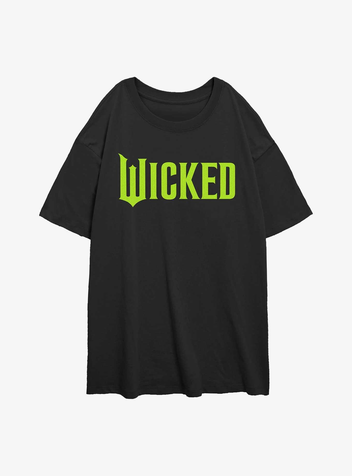 Wicked Green Logo Womens Oversized T-Shirt, BLACK, hi-res