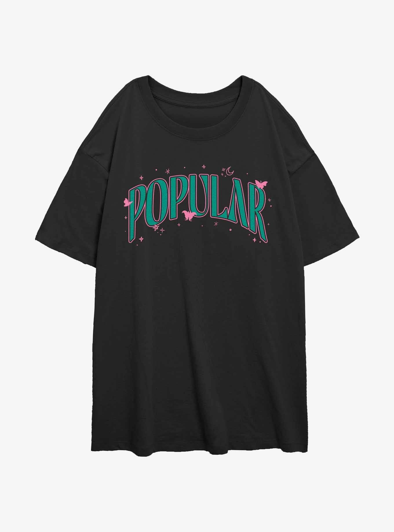 Wicked Popular Womens Oversized T-Shirt, BLACK, hi-res