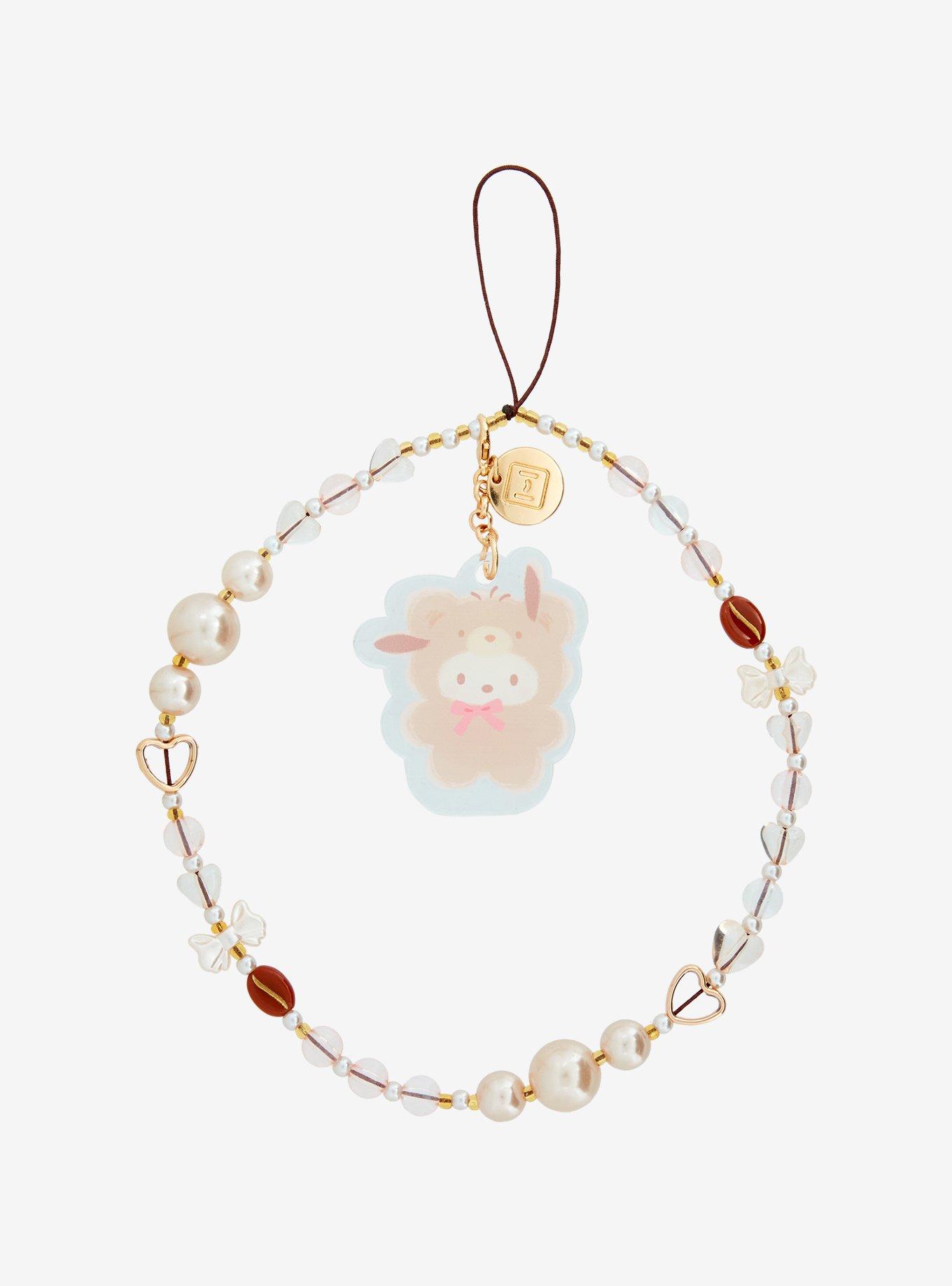 Pochacco Latte Bear Beaded Phone Charm, , hi-res