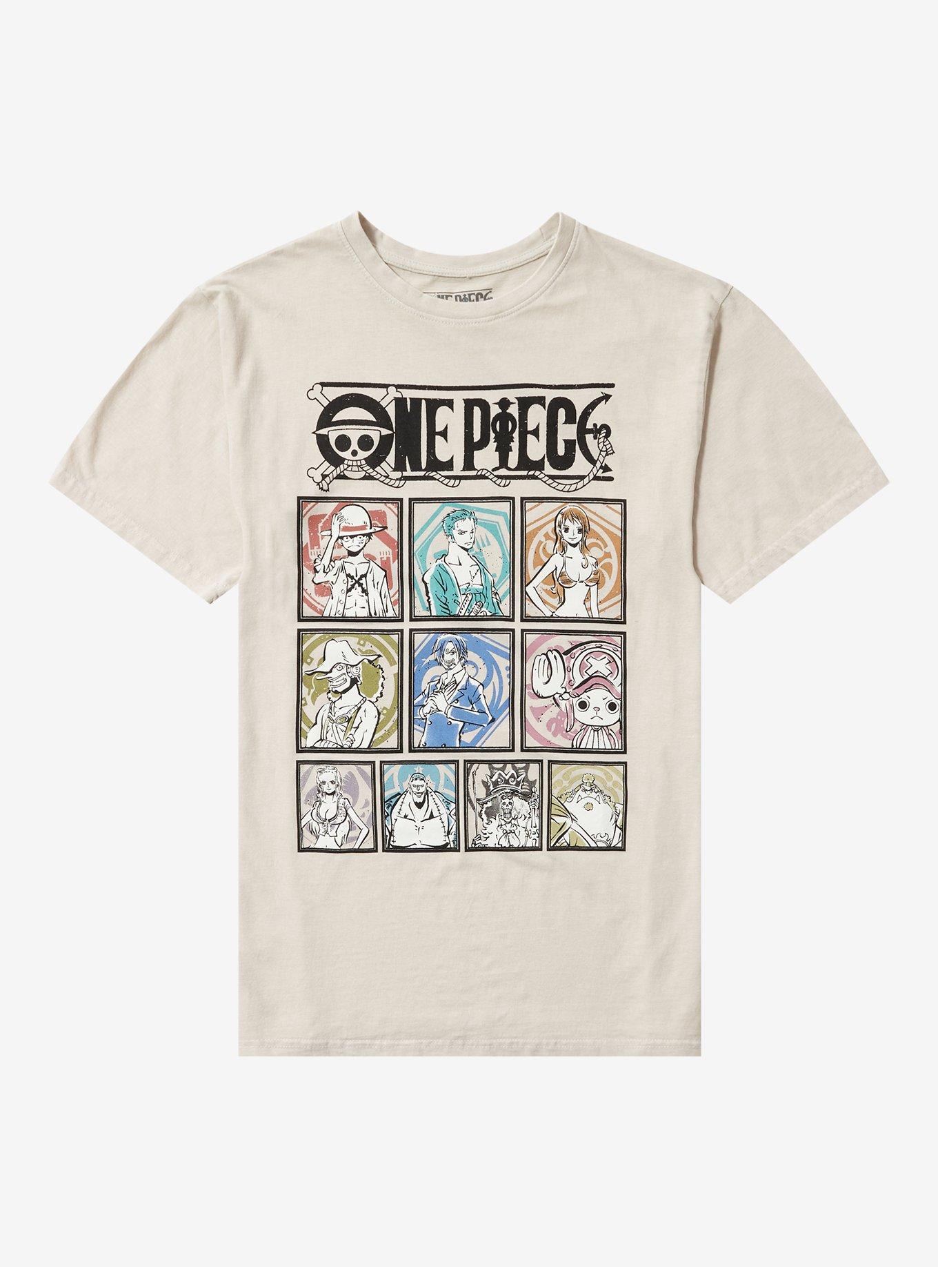 One Piece Straw Hat Crew Tonal Grid Girls T-Shirt | Hot Topic