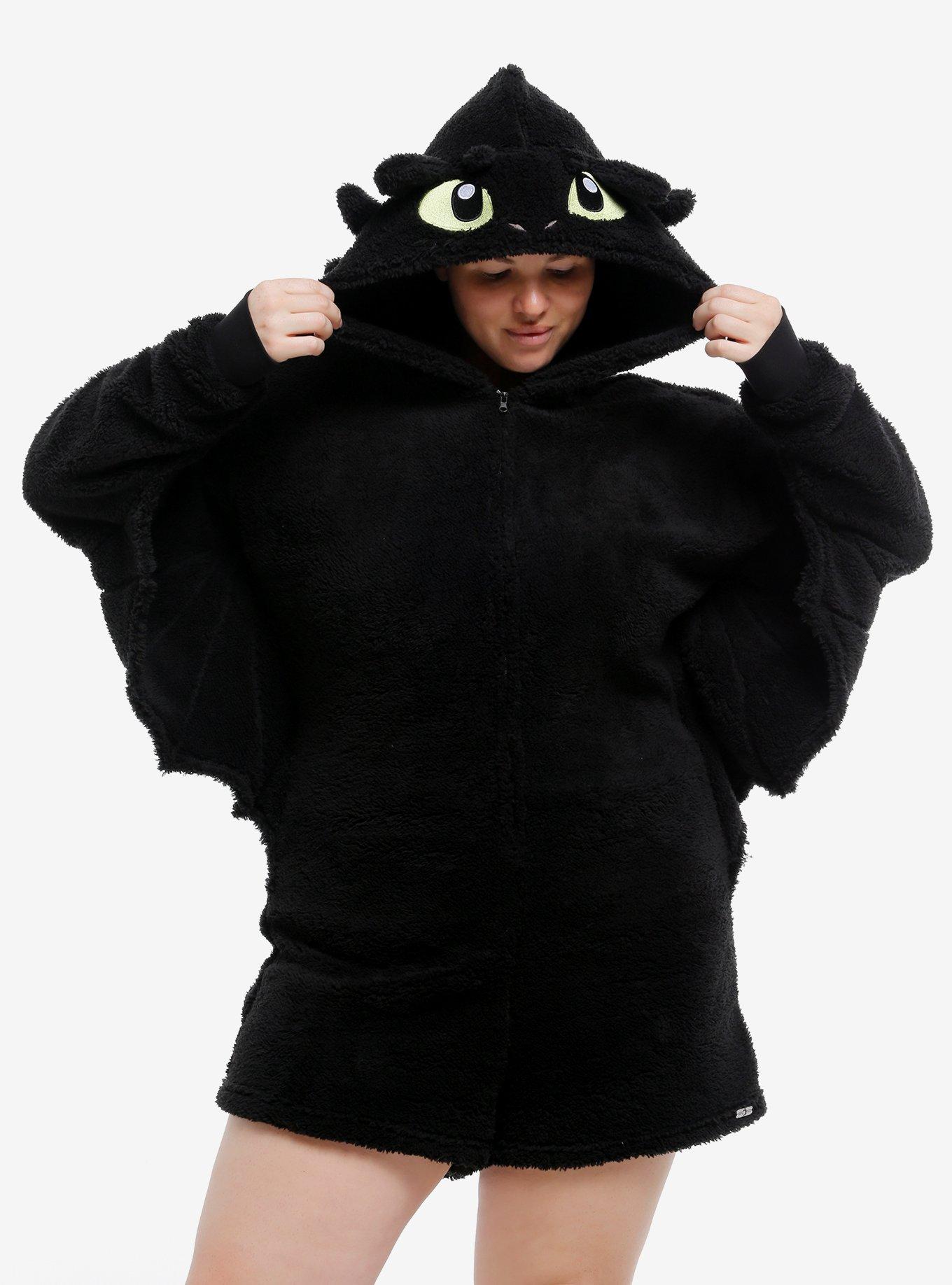 Her Universe How To Train Your Dragon Toothless Sherpa Romper Plus Size, , hi-res