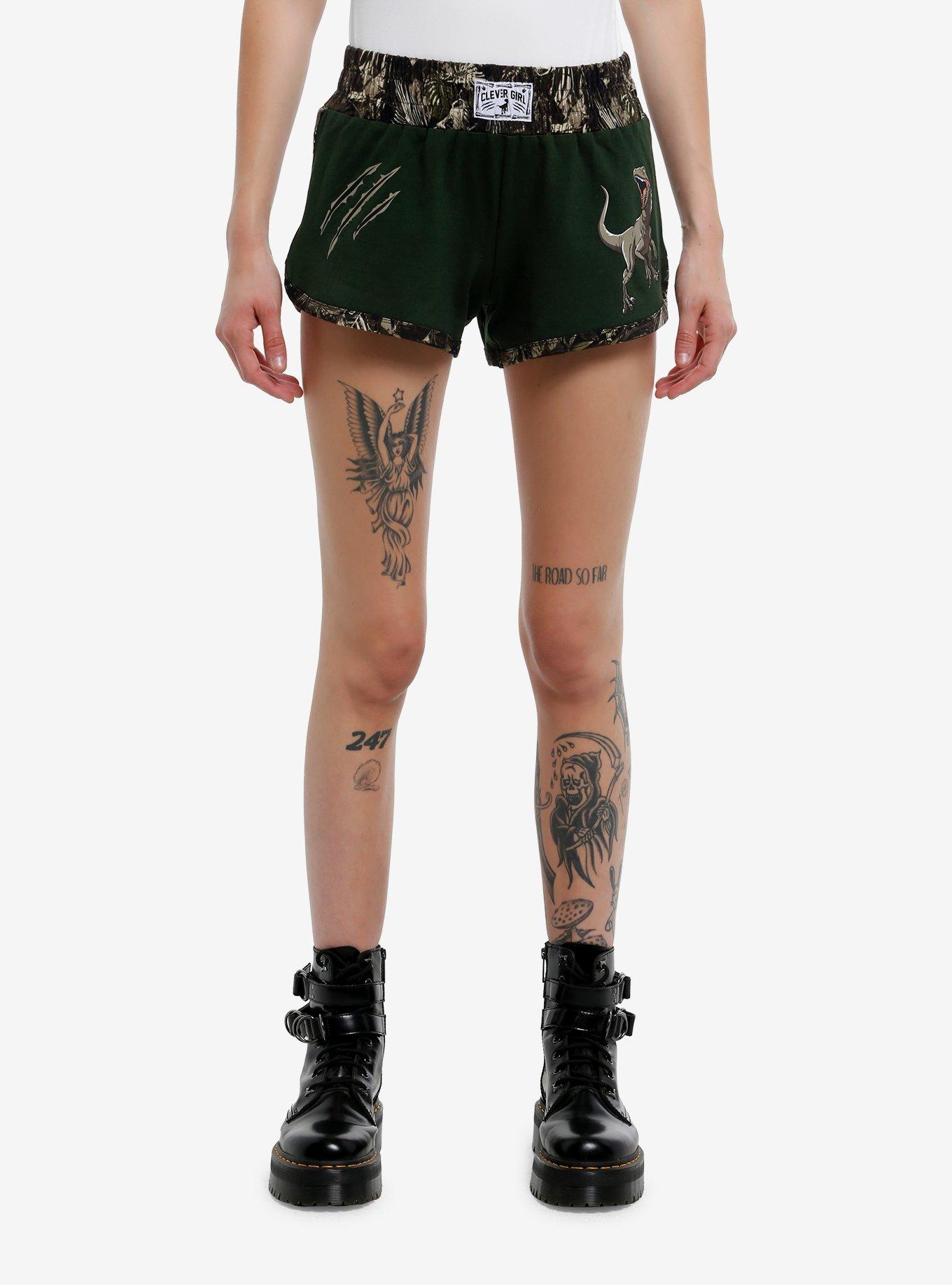Her Universe Jurassic Park Velociraptor Camouflage Girls Lounge Shorts, , hi-res