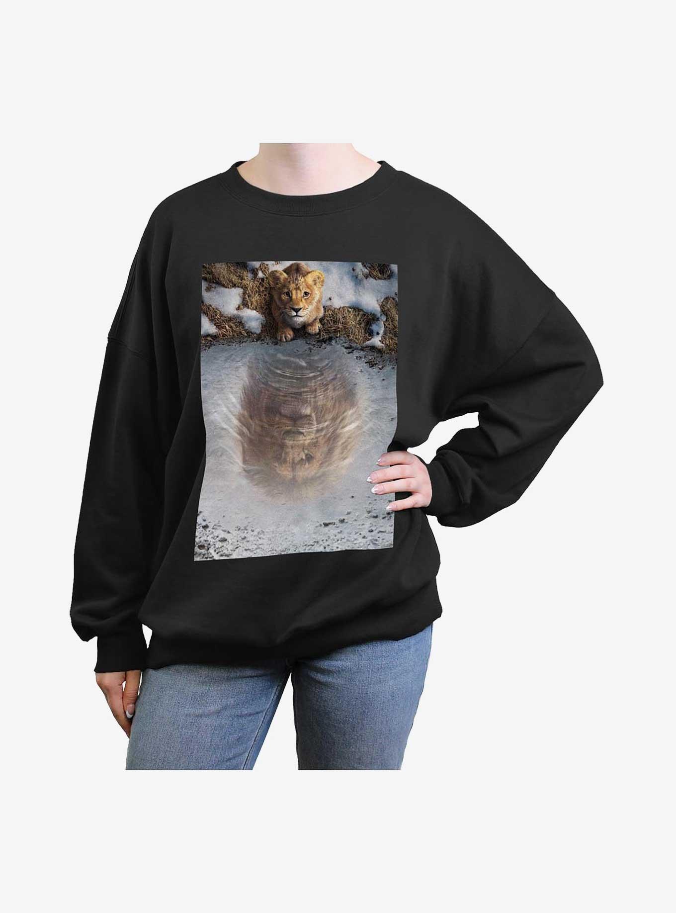Mufasa: The Lion King Poster Girls Oversized Sweatshirt, BLACK, hi-res