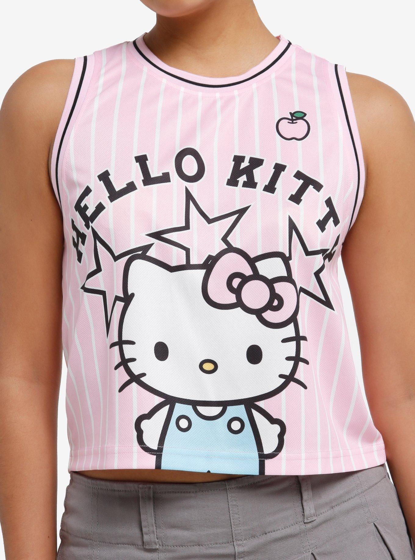 Hello Kitty Pinstripe Jersey Girls Tank Top, , hi-res