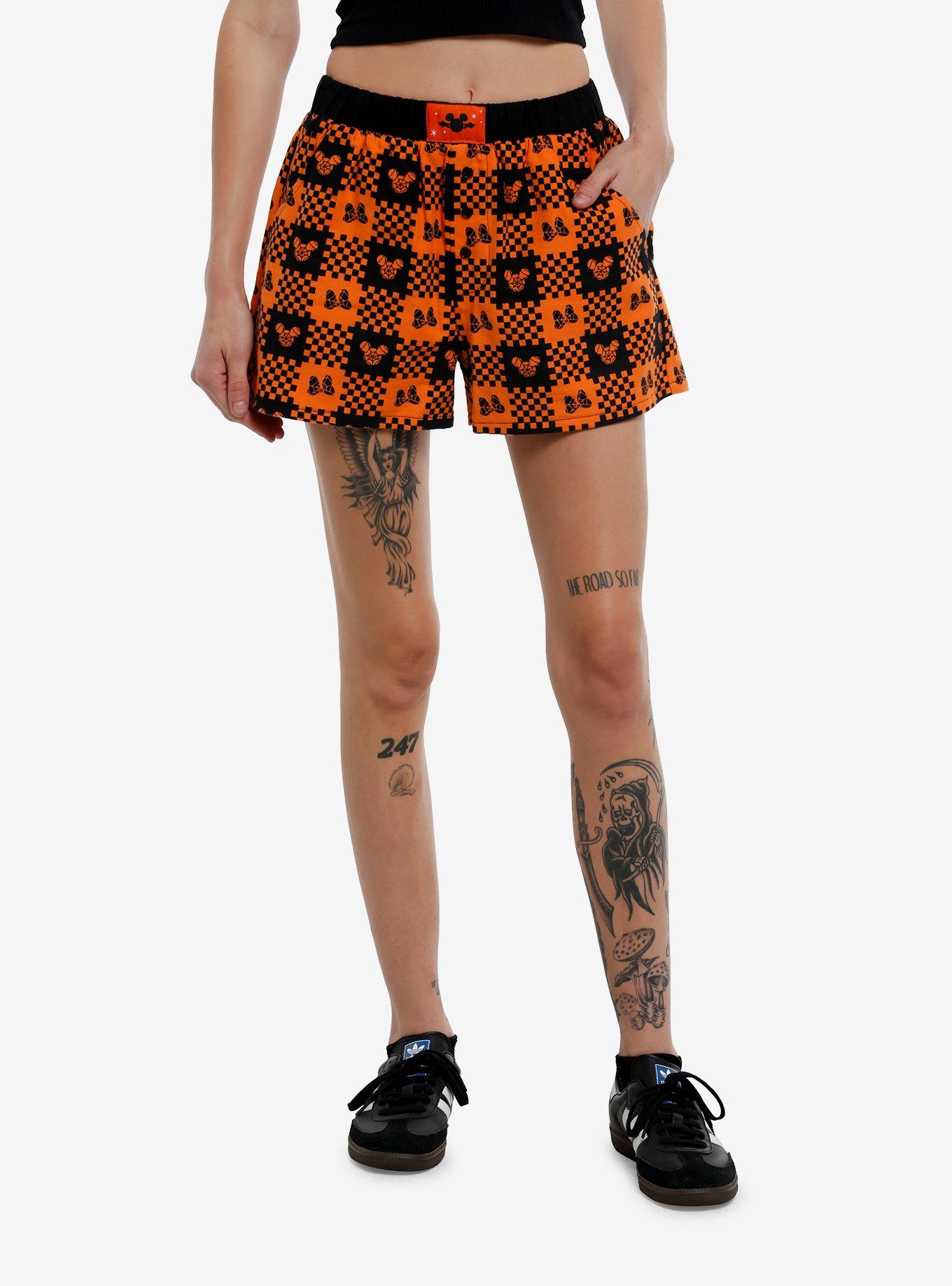 Her Universe Disney Halloween Plaid Girls Boxer Shorts, , hi-res