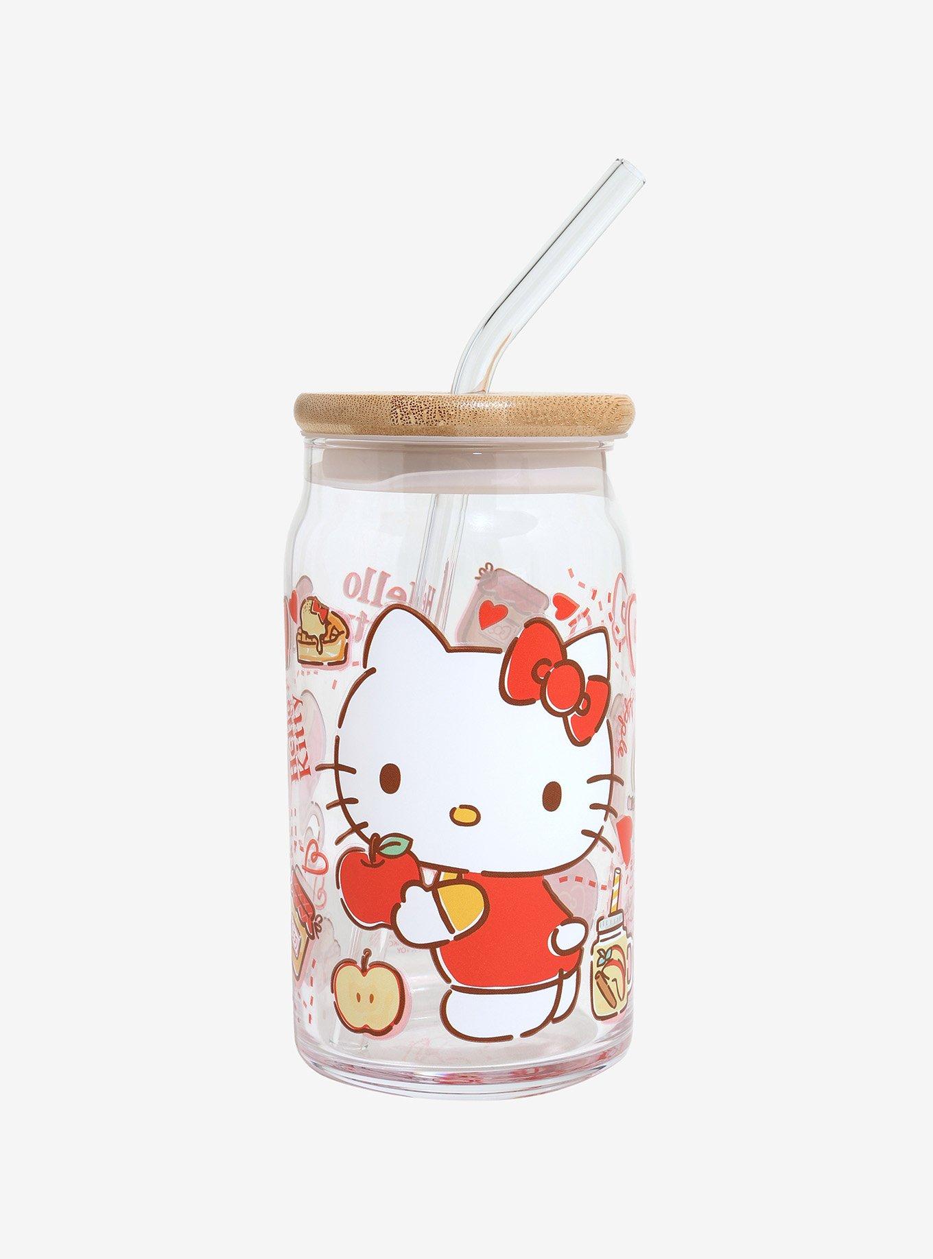 Sanrio Hello Kitty Treats Glass With Straw — BoxLunch Exclusive, , hi-res